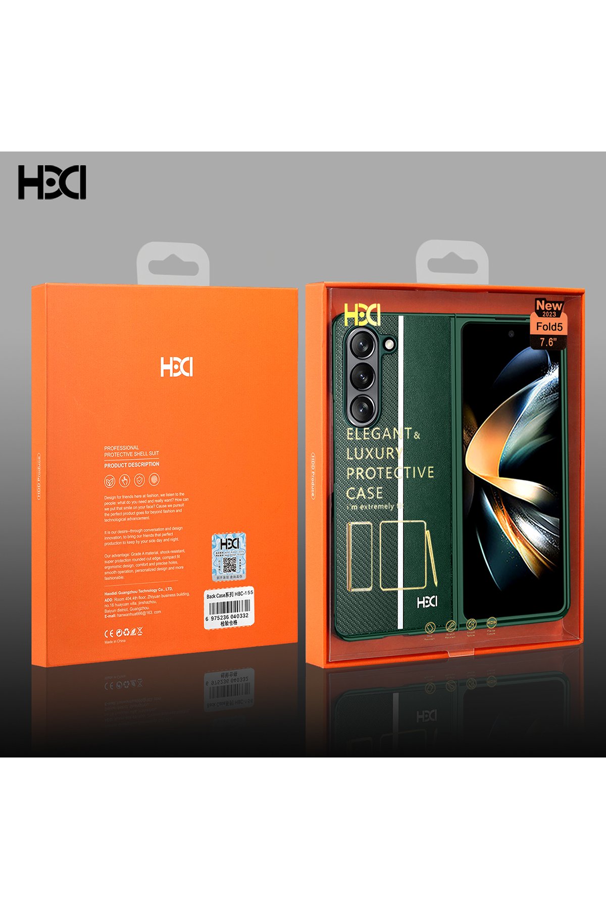 HDD Samsung Galaxy Z Fold 5 Kılıf HBC-155 Lizbon Kapak - Siyah