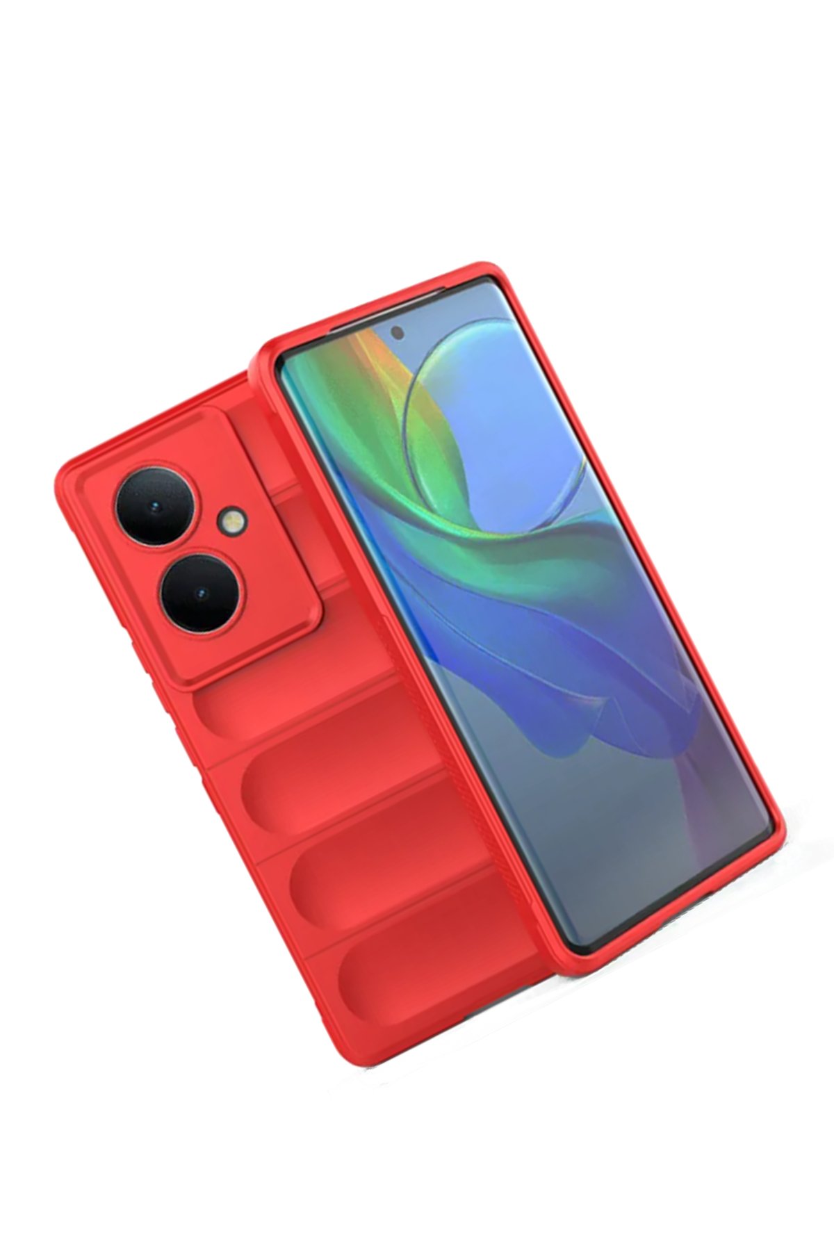 Newface Vivo V29 Lite Kılıf Volet Silikon - Kırmızı