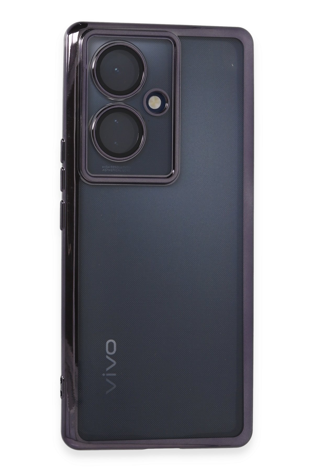 Newface Vivo V29 Lite Kılıf Razer Lensli Silikon - Gümüş