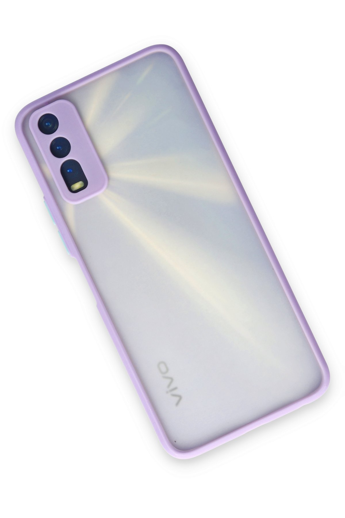 Newface Vivo Y11S Kılıf Glass Kapak - Mavi