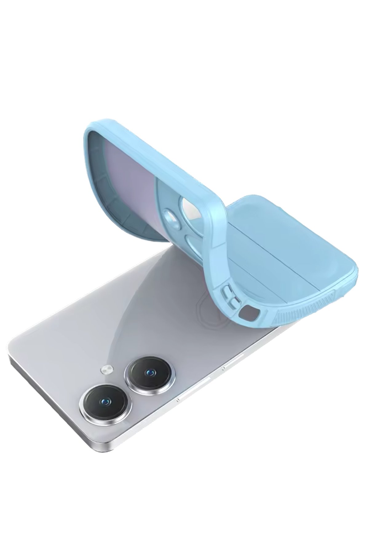Newface Vivo Y27 Kılıf Razer Lensli Silikon - Mor