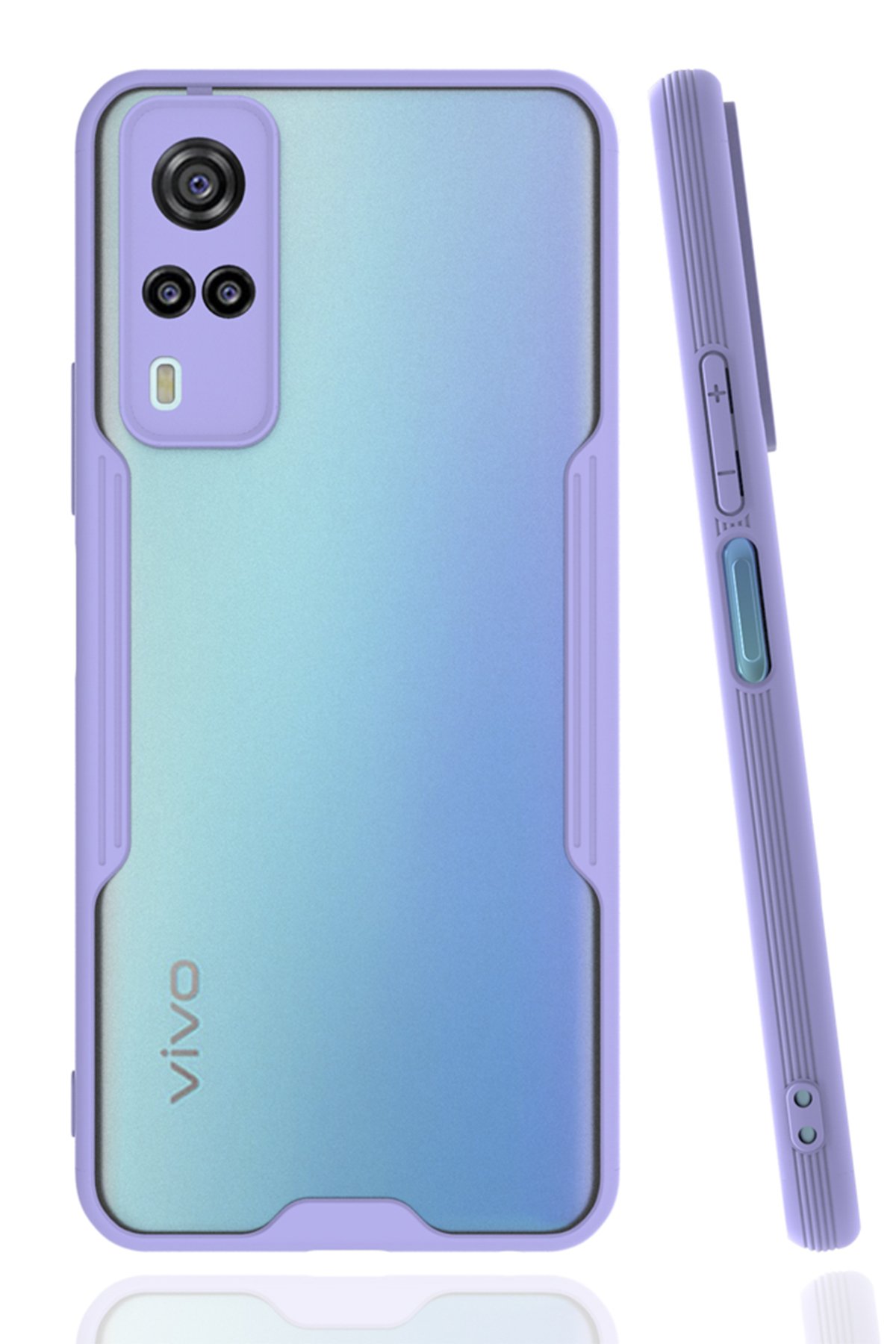 Newface Vivo Y31 2021 Kılıf Nano içi Kadife Silikon - Mavi