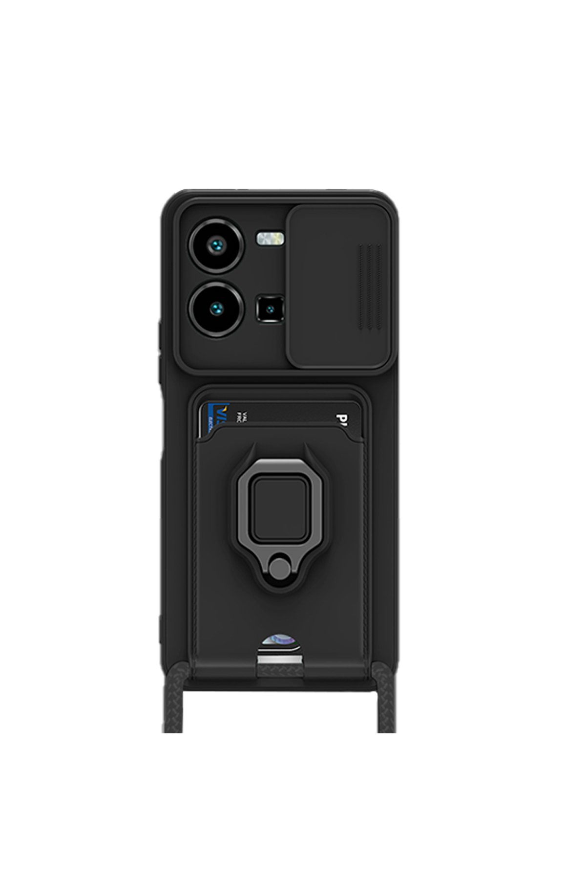 Newface Vivo Y35 Kılıf Loop Deri Silikon - Kahverengi