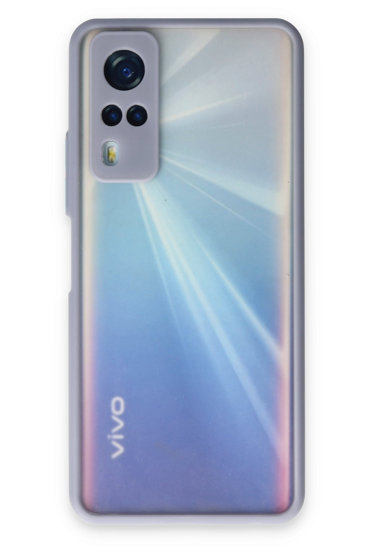 Newface Vivo Y51 Kılıf Glass Kapak - Lila