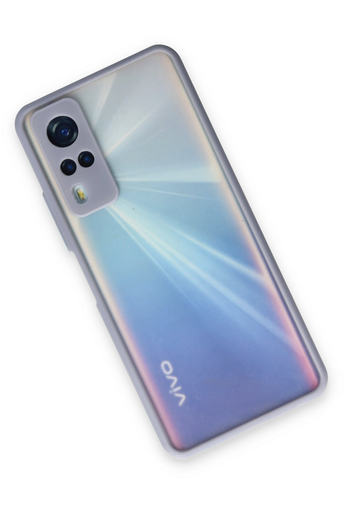 Newface Vivo Y51 Kılıf Glass Kapak - Lila