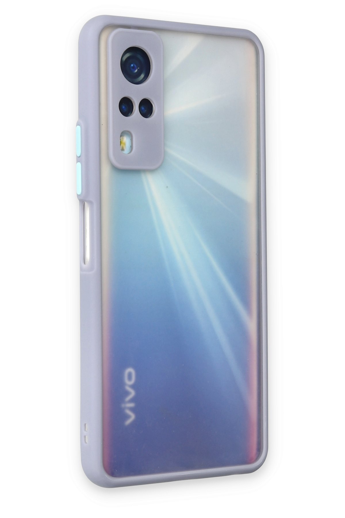 Newface Vivo Y51 Kılıf Glass Kapak - Lila