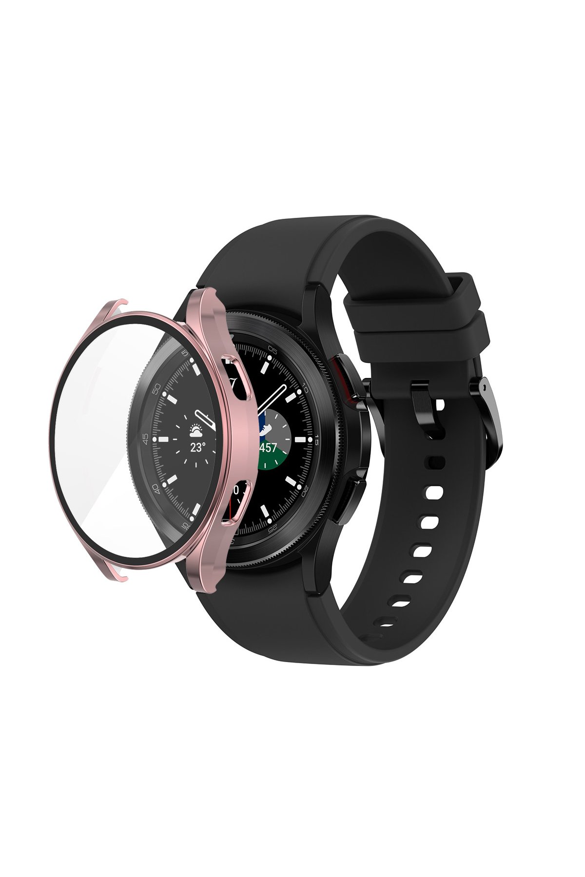 Newface Watch 4 44mm Wall Camlı Kasa Ekran Koruyucu - Koyu Yeşil