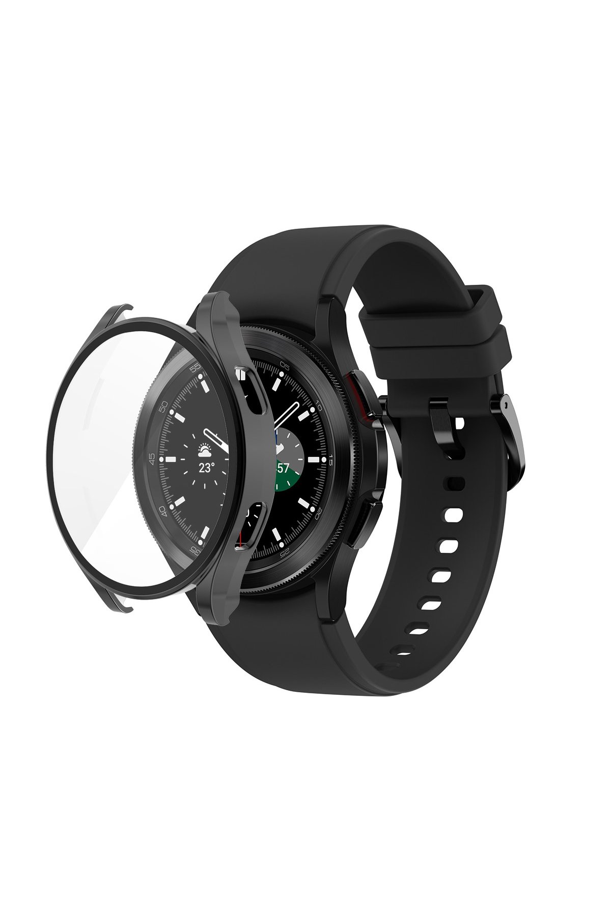 Newface Watch 4 44mm Wall Camlı Kasa Ekran Koruyucu - Koyu Yeşil