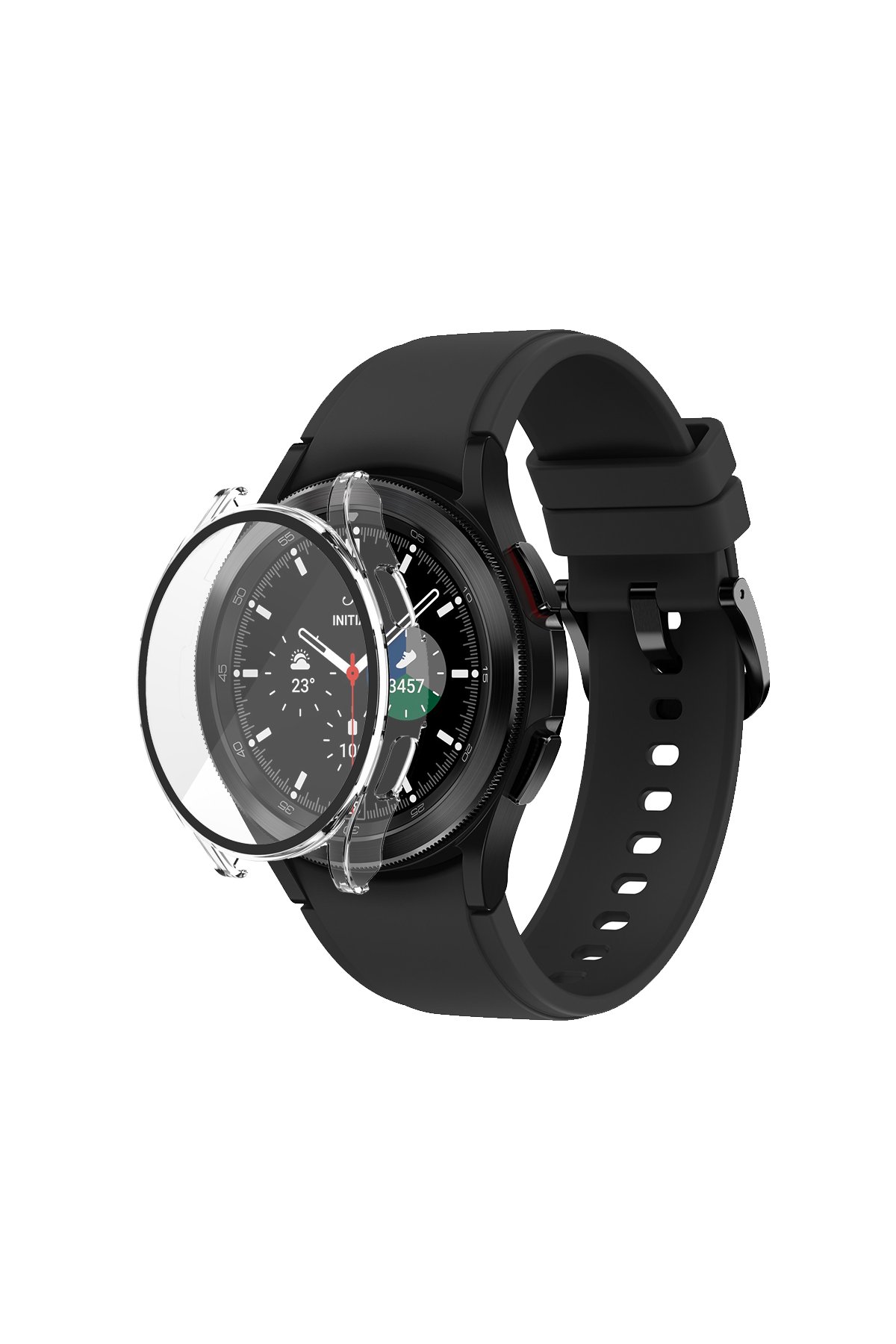 Newface Watch 4 46mm Wall Camlı Kasa Ekran Koruyucu - Gümüş