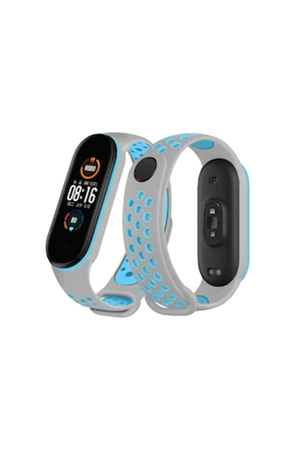 Newface Xiaomi Mi Band 3 Hasırlı Cırtcırtlı Kordon - Siyah-Mor