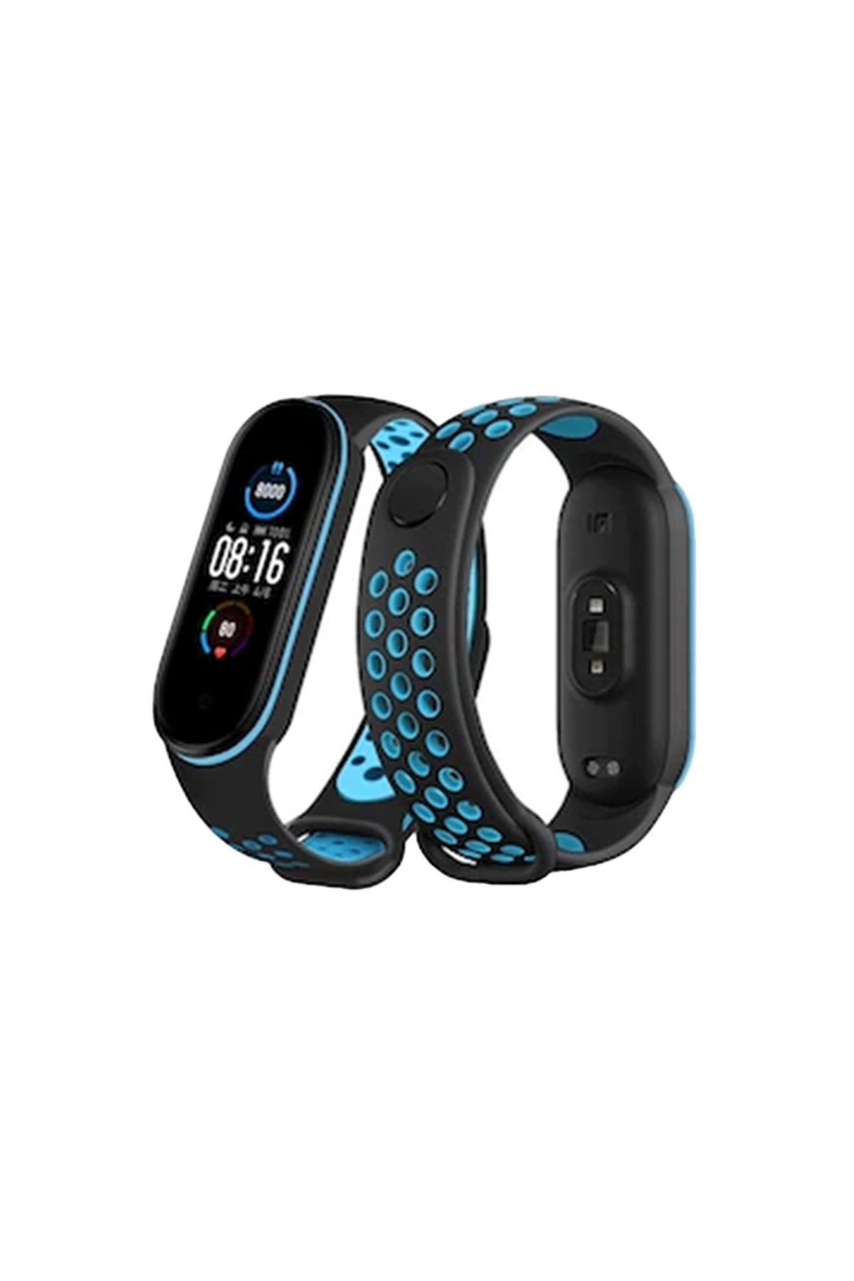 Newface Xiaomi Mi Band 6 Spor Delikli Kordon - Gri-Kırmızı