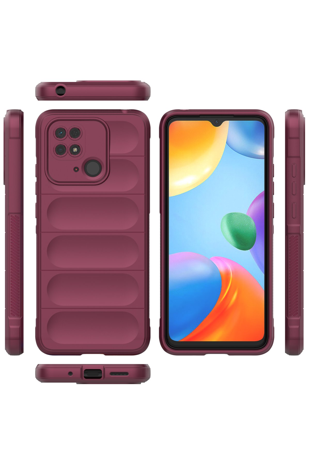 Newface Xiaomi Poco C40 Kılıf Palm Buzlu Kamera Sürgülü Silikon - Sarı