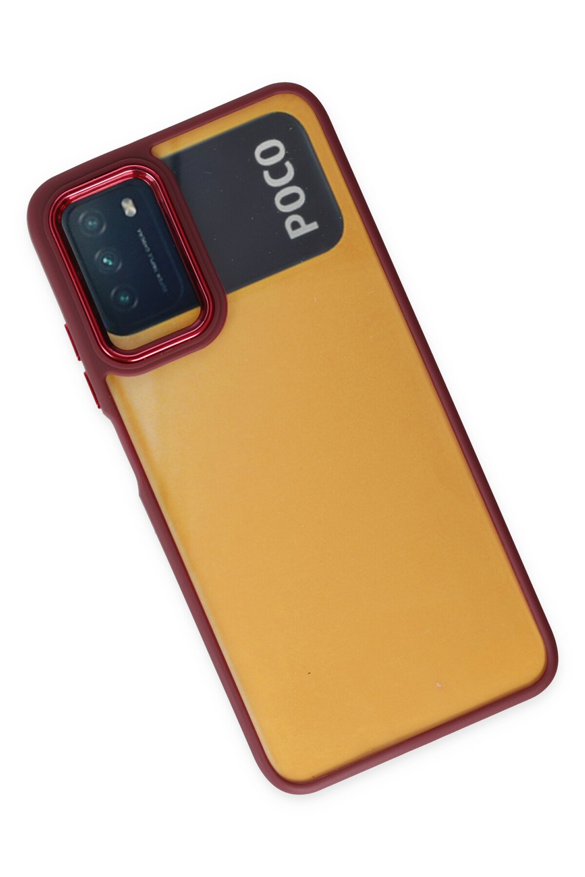 Newface Xiaomi Pocophone M3 Kılıf Auto Focus Karbon Kapak - Kahverengi
