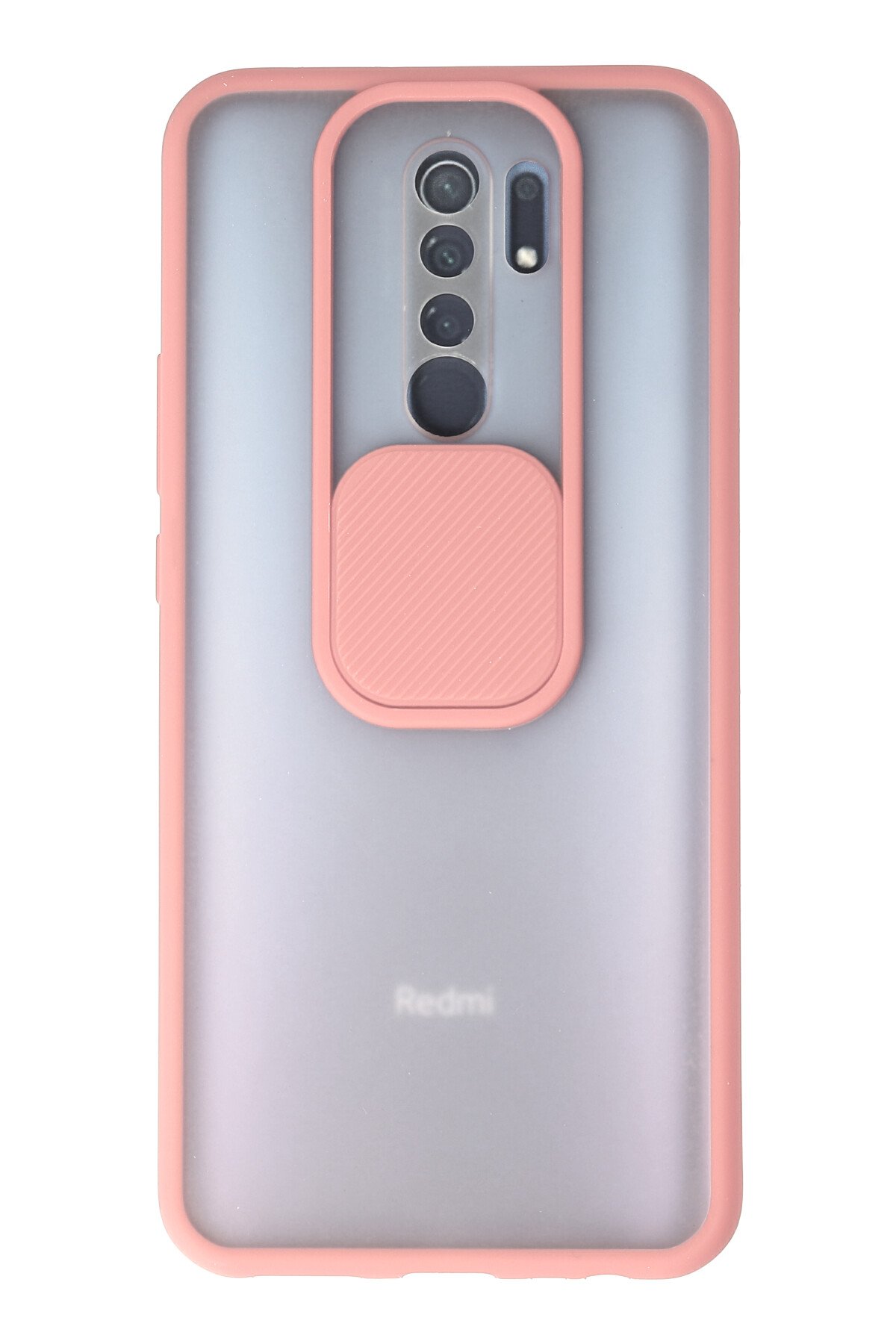 Newface Xiaomi Redmi 9 Kılıf Palm Buzlu Kamera Sürgülü Silikon - Kırmızı