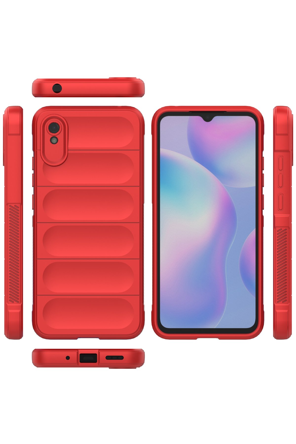 Newface Xiaomi Redmi 9A Kılıf Mega Standlı Silikon - Mor