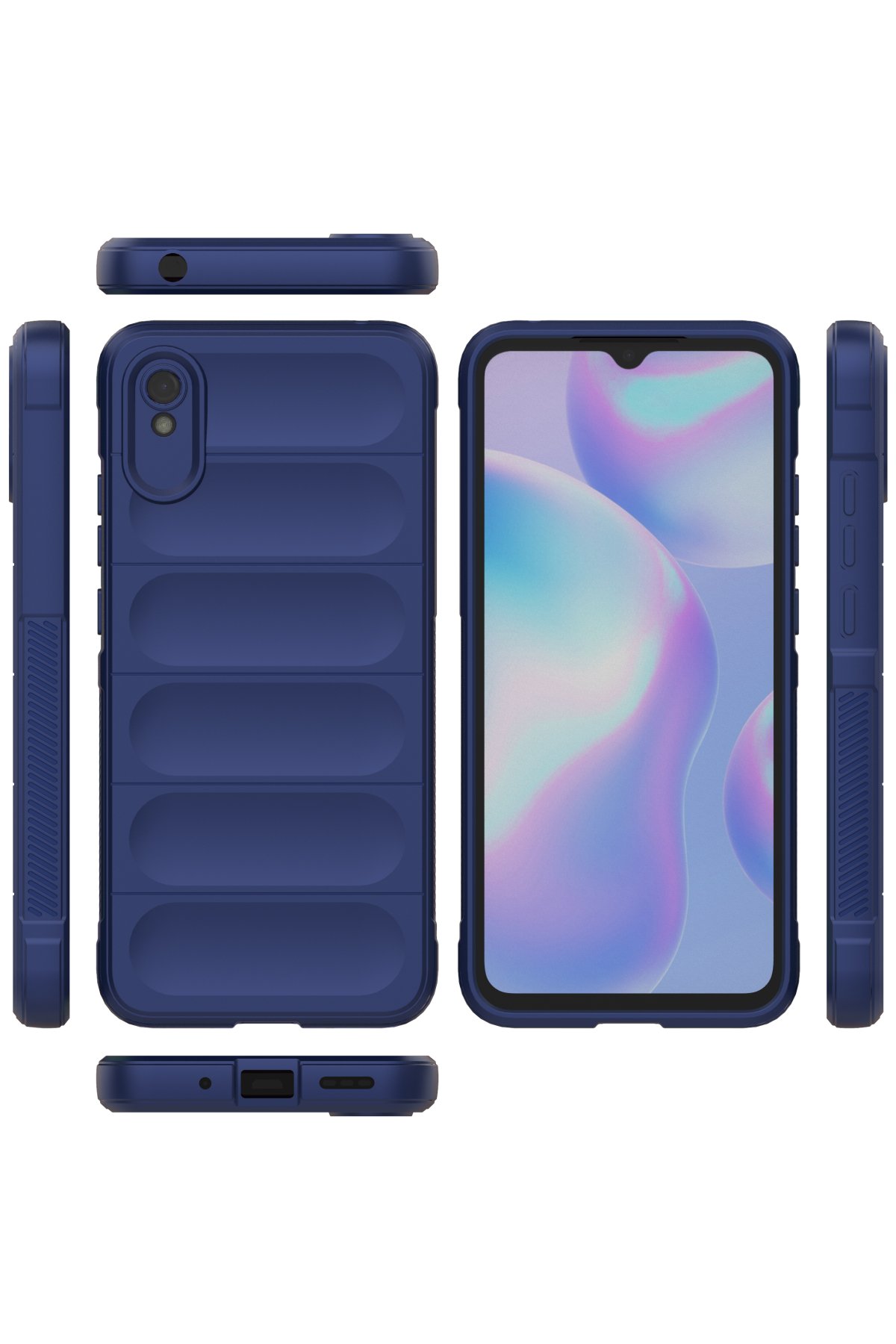 Newface Xiaomi Redmi 9A Kılıf Miami Şeffaf Silikon - Kırmızı