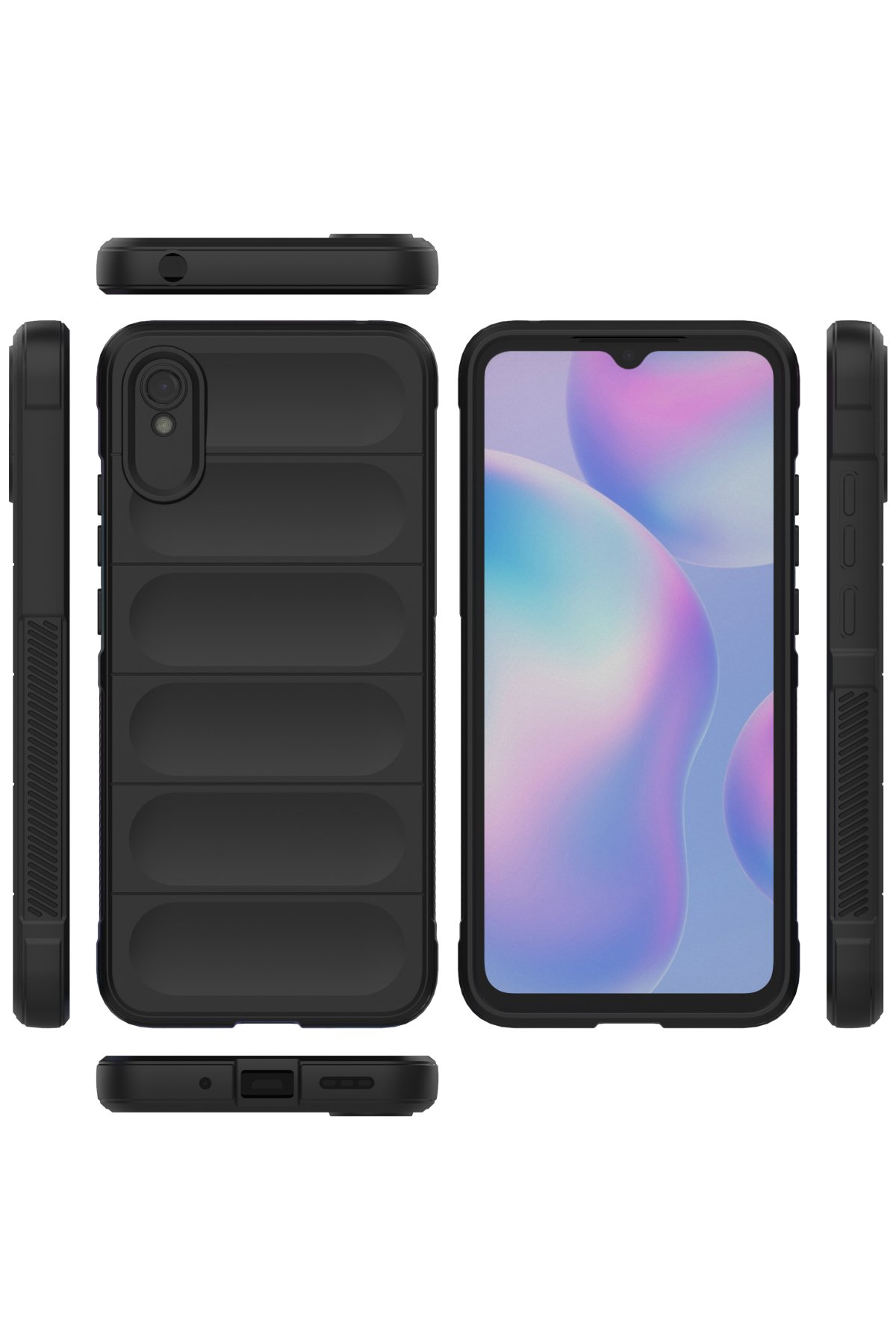 Newface Xiaomi Redmi 9A Kılıf Sofya Yüzüklü Silikon Kapak - Yeşil