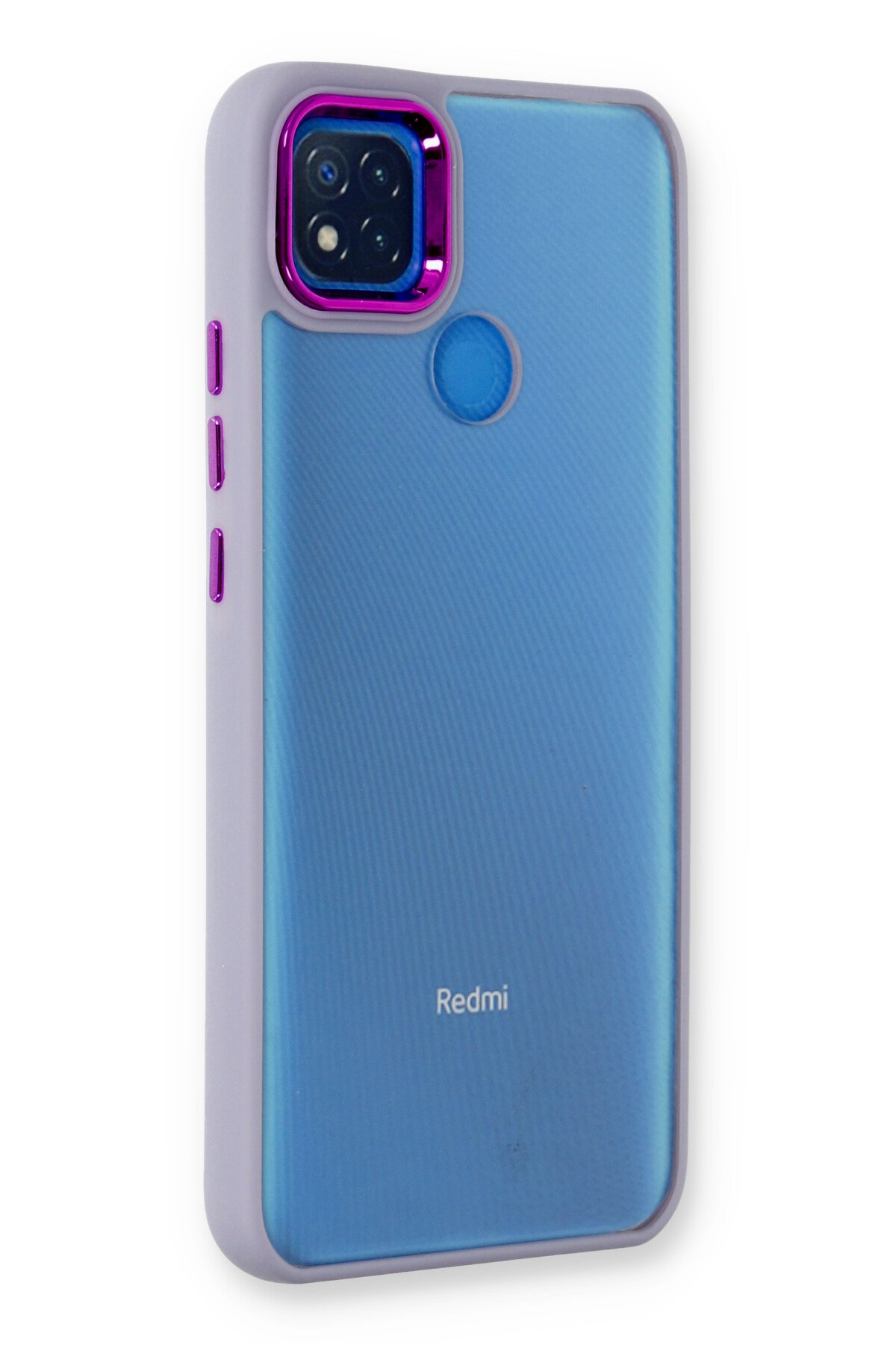 Newface Xiaomi Redmi 9C Kılıf Palm Buzlu Kamera Sürgülü Silikon - Lila