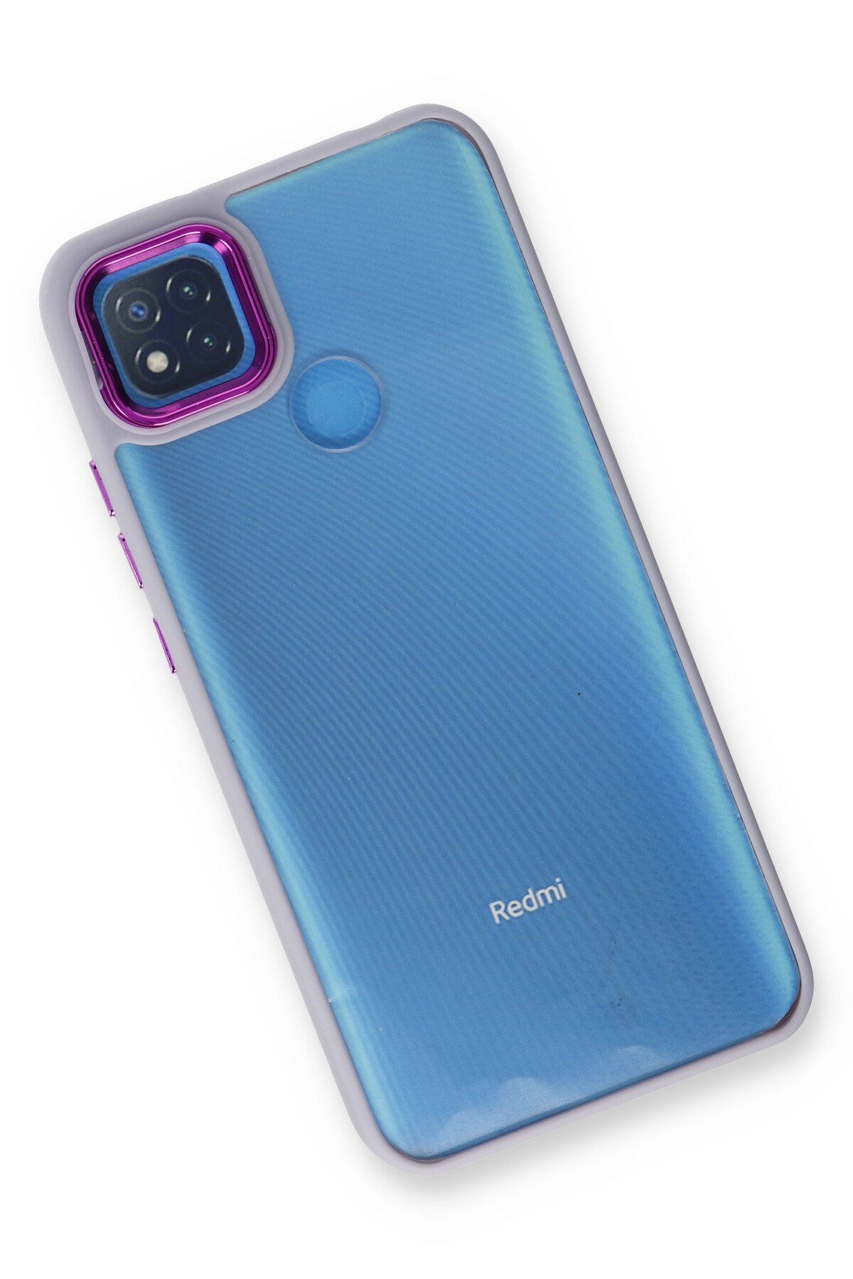 Newface Xiaomi Redmi 9C Kılıf Palm Buzlu Kamera Sürgülü Silikon - Lila