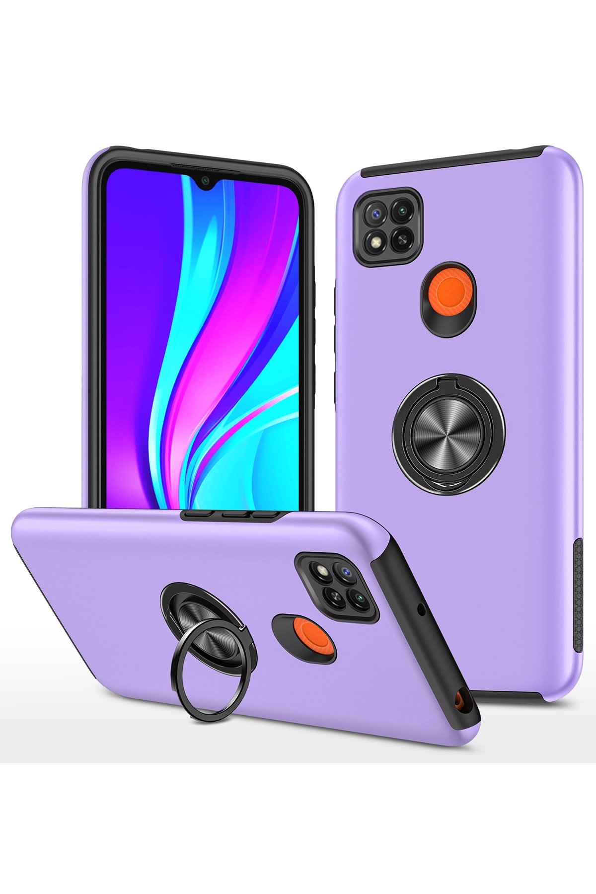 Newface Xiaomi Redmi 9C Kılıf Volet Silikon - Kırmızı