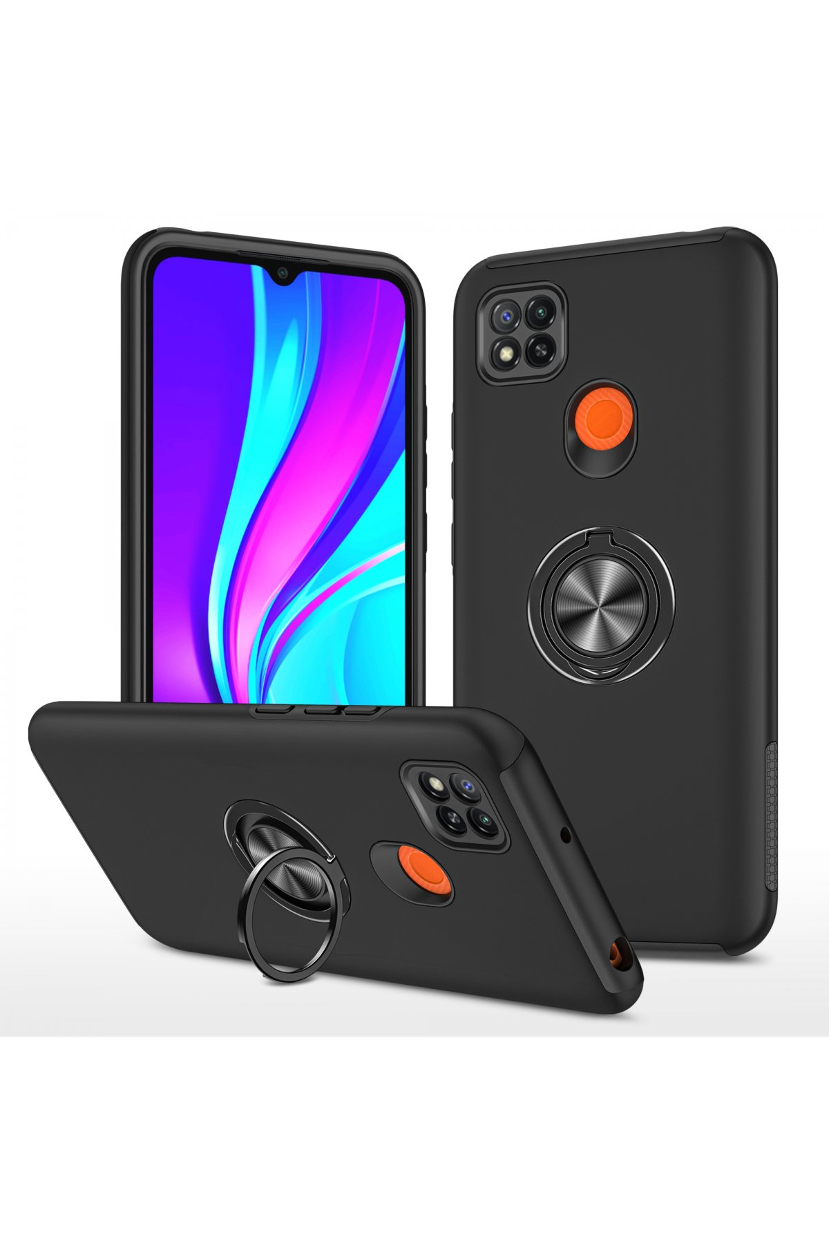 Newface Xiaomi Redmi 9C Kılıf Palm Buzlu Kamera Sürgülü Silikon - Sarı