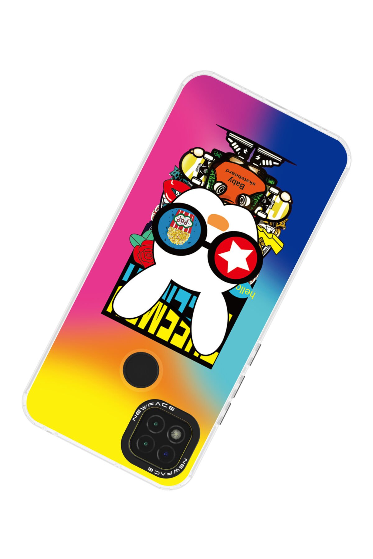 Newface Xiaomi Redmi 9C Kılıf Razer Lensli Silikon - Gold