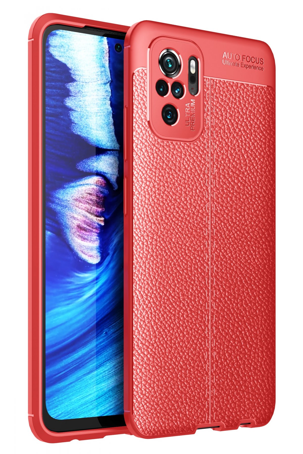 Newface Xiaomi Redmi Note 10S Kılıf Zuma Kartvizitli Yüzüklü Silikon - Kırmızı