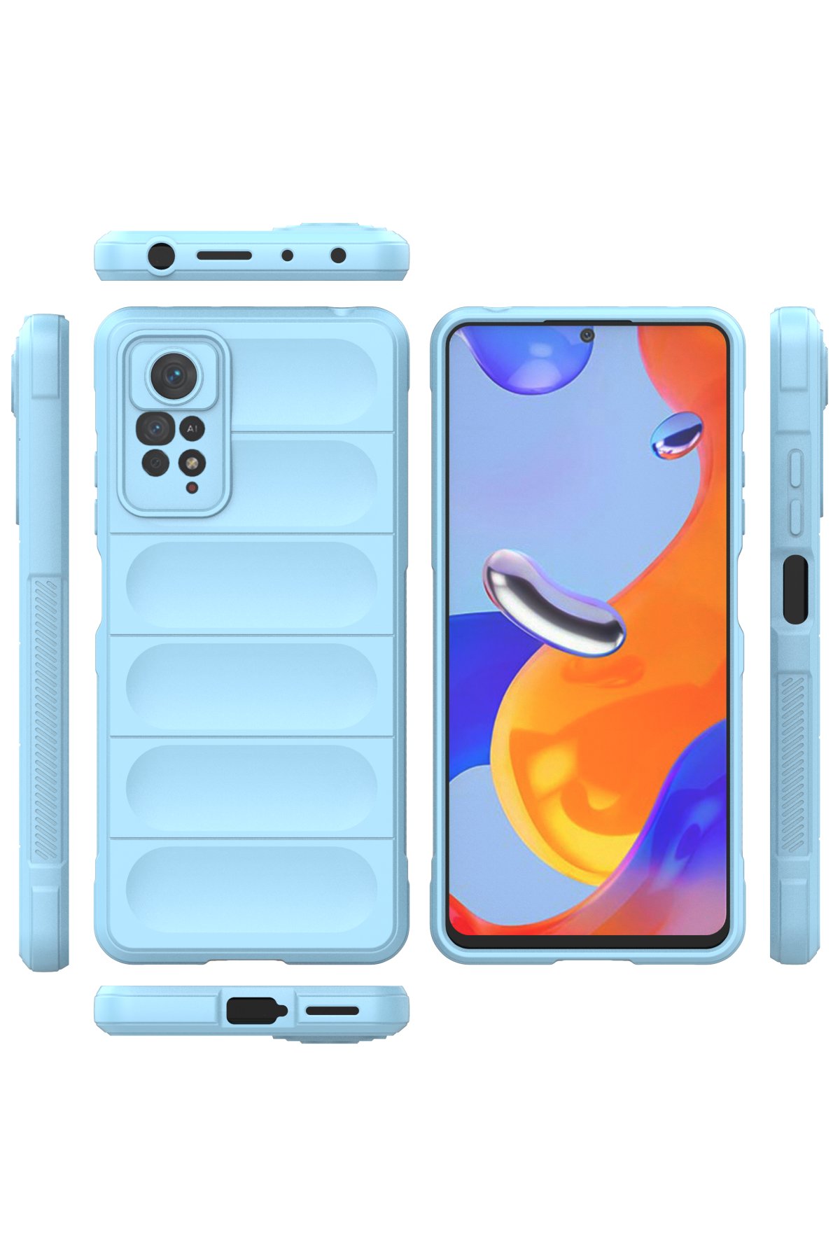 Newface Xiaomi Redmi Note 11 Pro Kılıf Sofya Yüzüklü Silikon Kapak - Yeşil