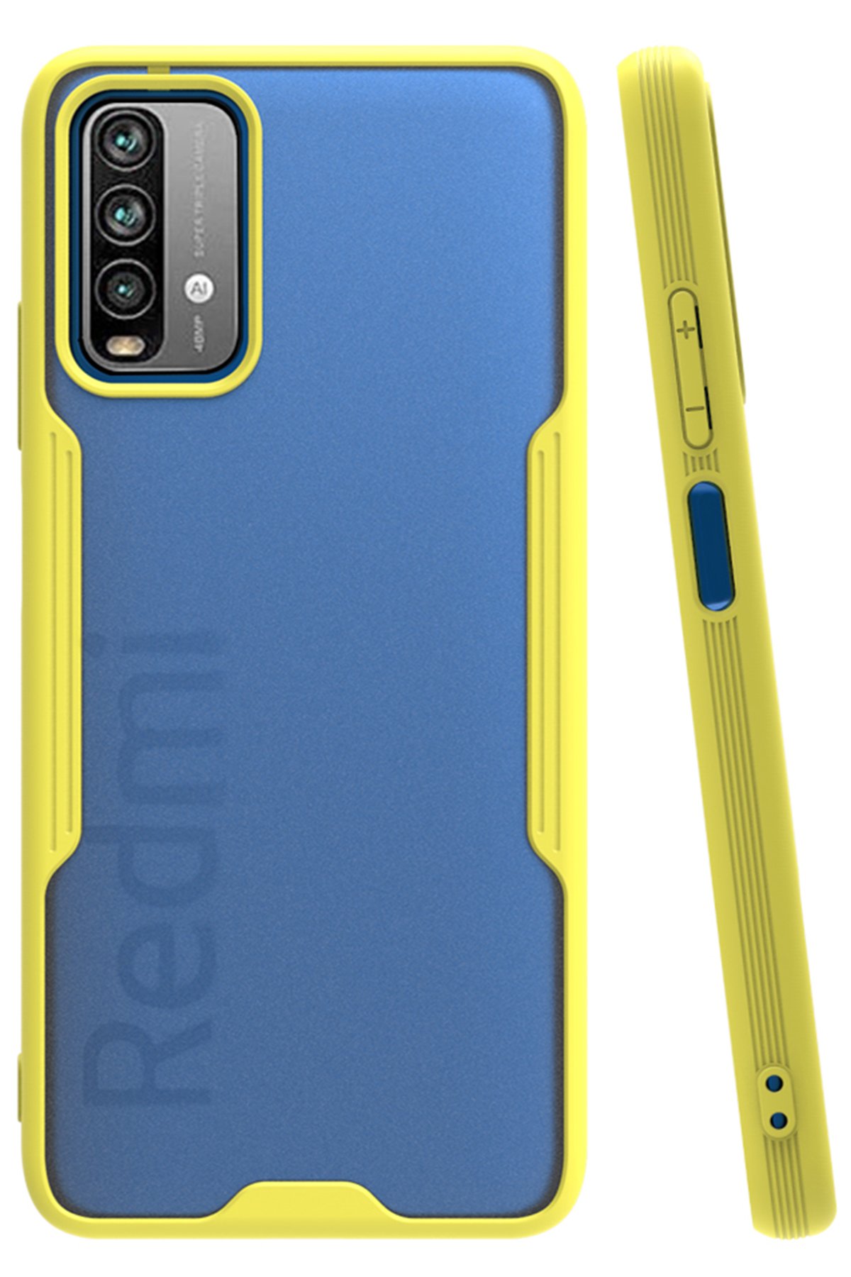 Newface Xiaomi Redmi 9T Kılıf Focus Derili Silikon - Siyah