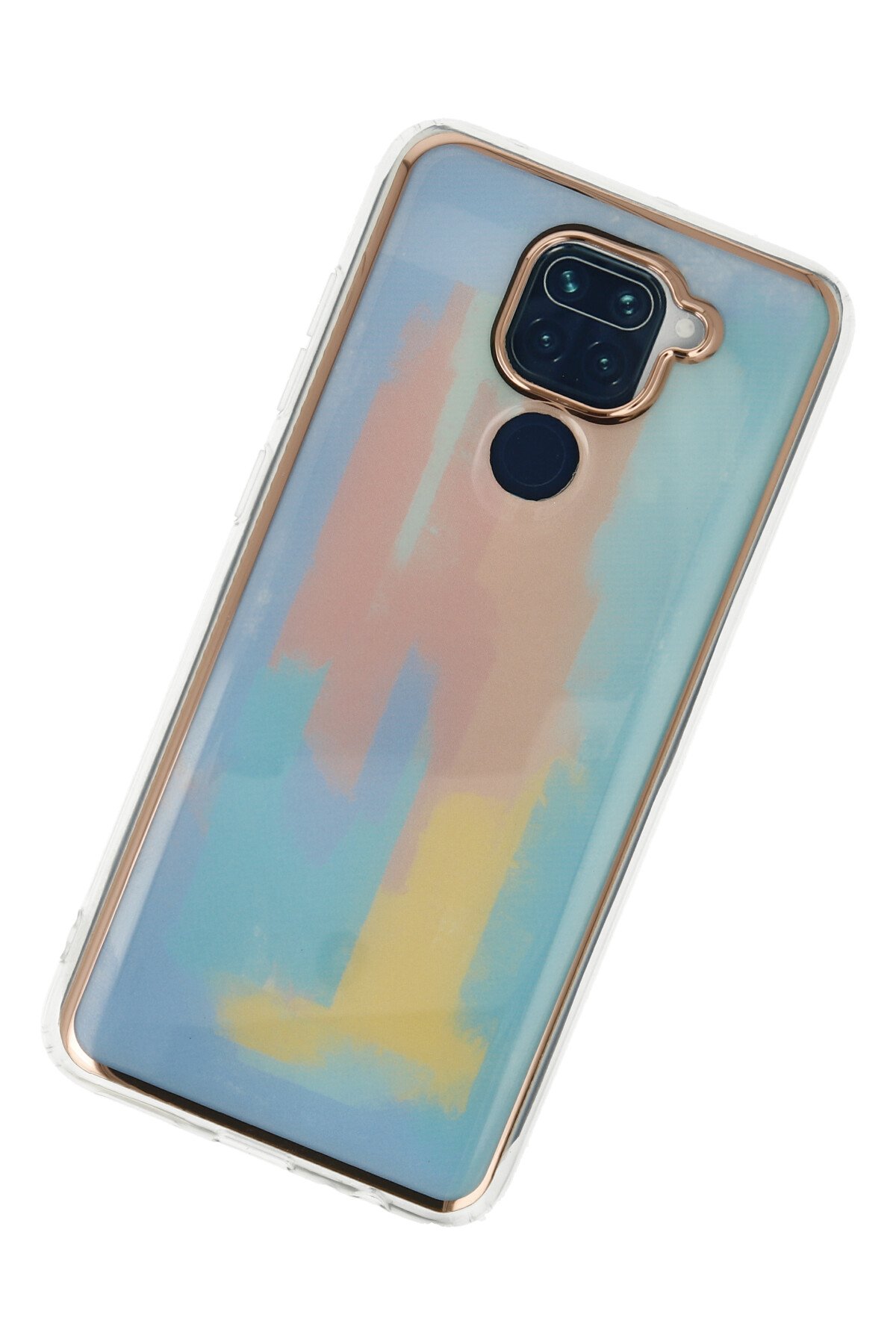Newface Xiaomi Redmi Note 9 Kılıf Miami Şeffaf Silikon - Kırmızı