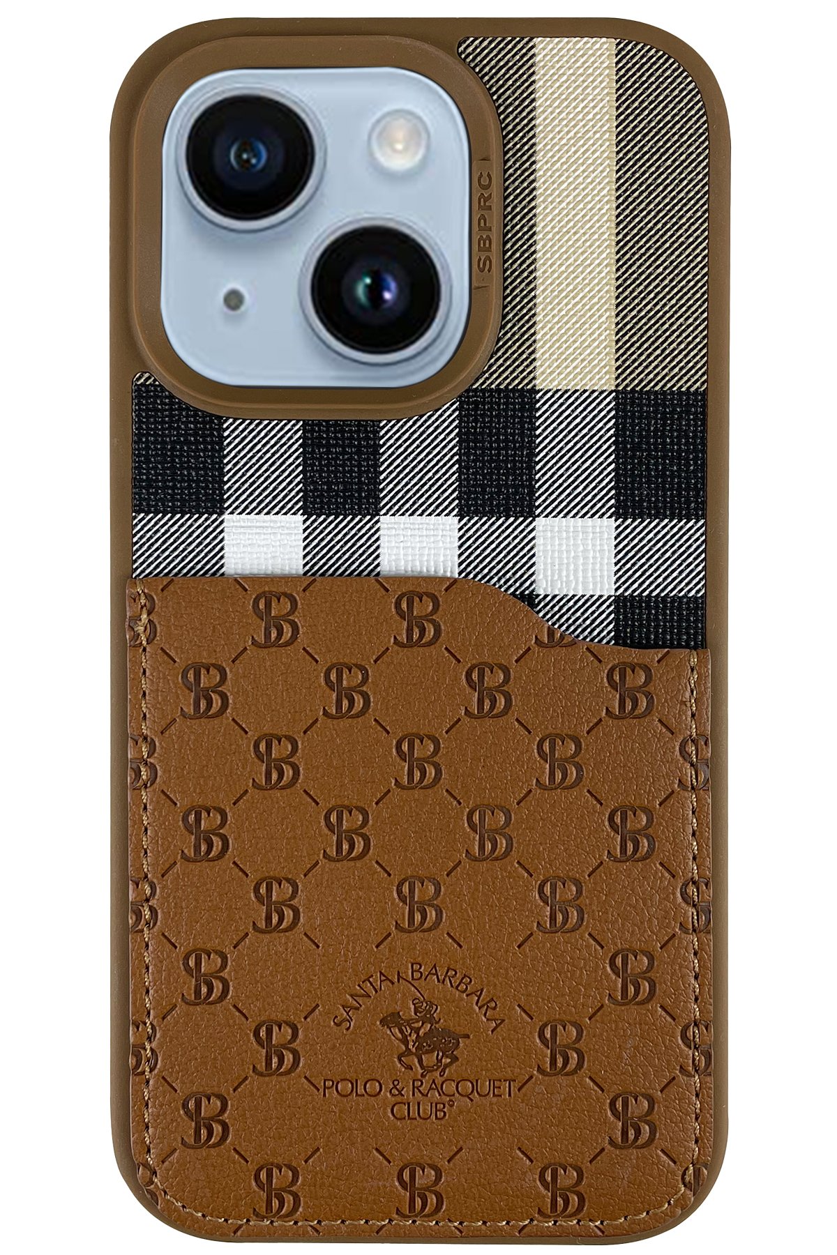 Santa Barbara Polo Racquet Club iPhone 14 Plaid Kartvizitli Kapak - Kırmızı