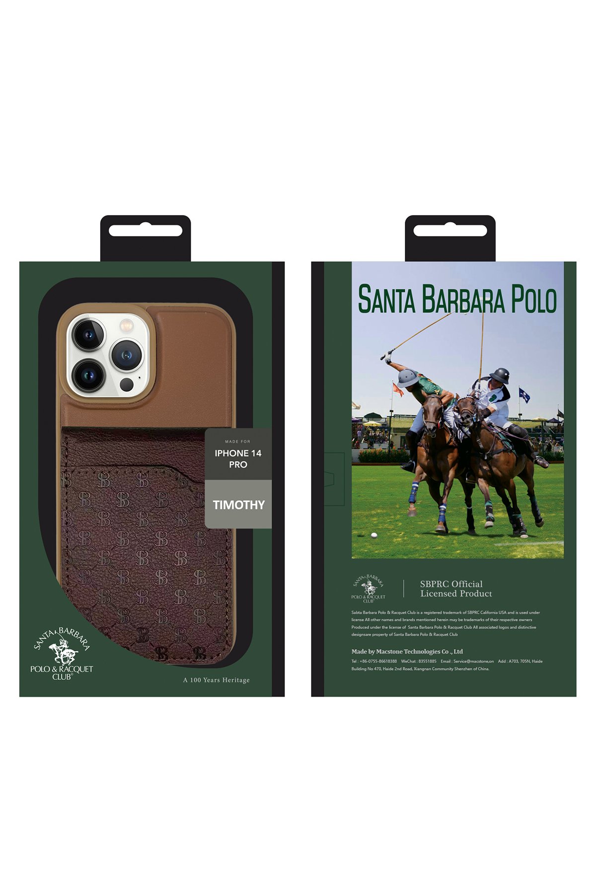 Santa Barbara Polo Racquet Club iPhone 14 Pro Max Knight Deri Kapak - Mor