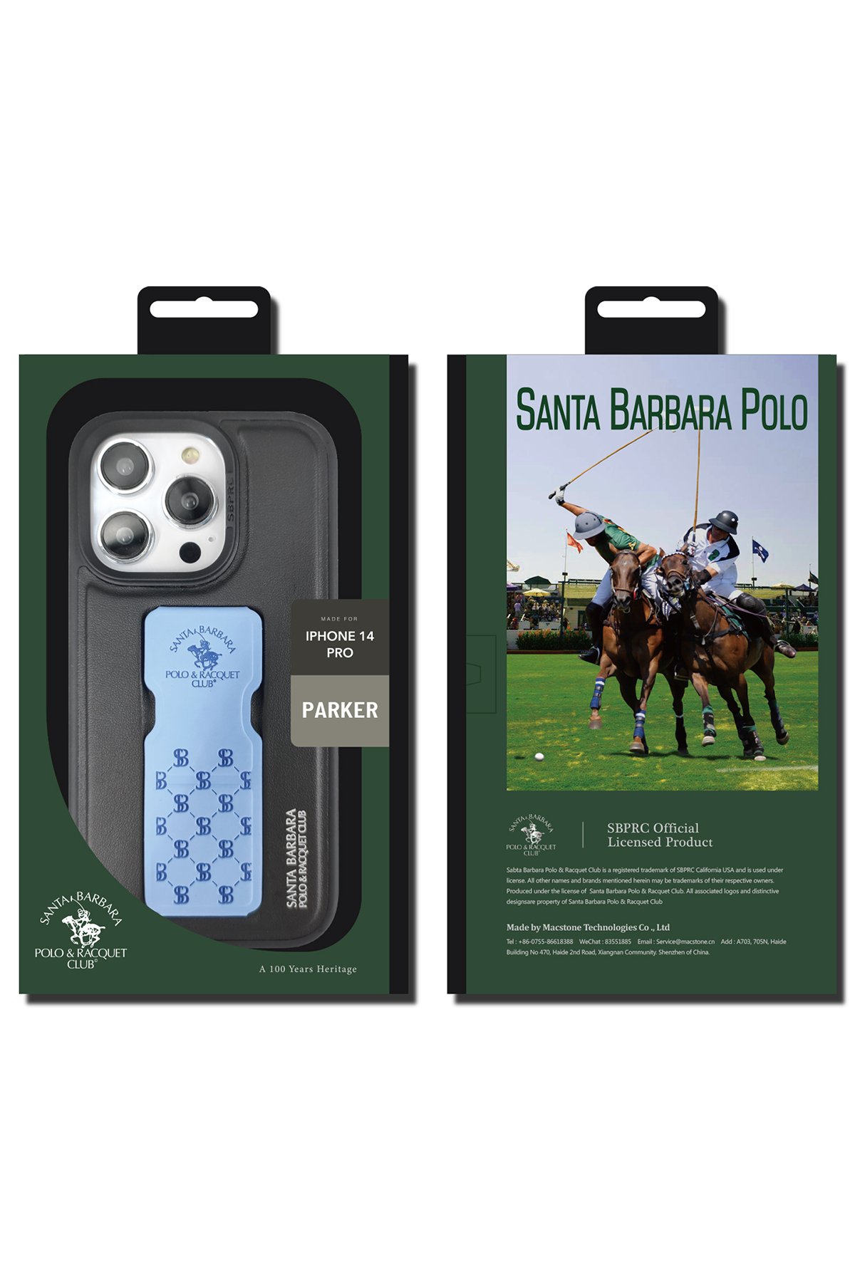 Santa Barbara Polo Racquet Club iPhone 14 Pro Plaid Kartvizitli Kapak - Siyah
