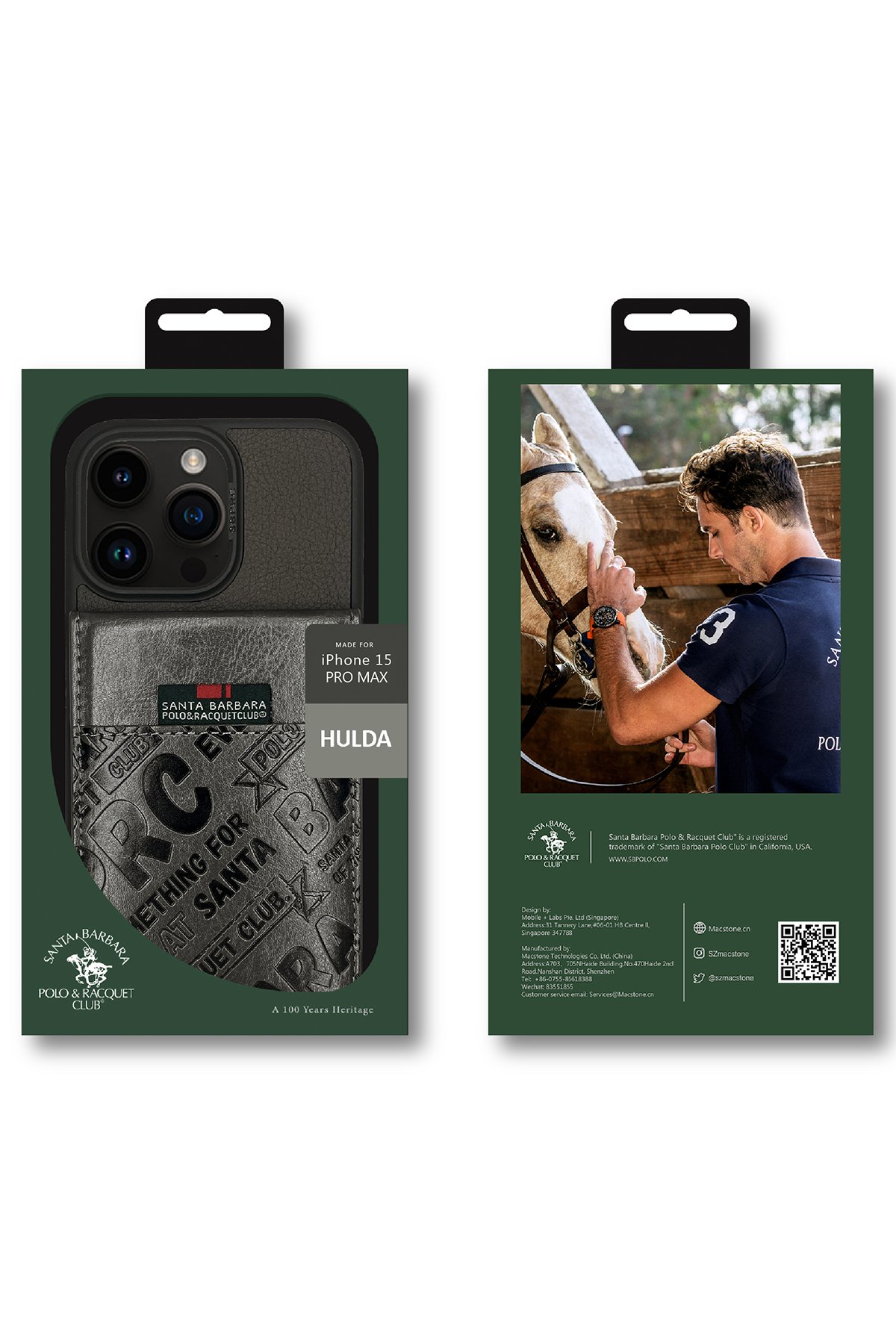 Santa Barbara Polo Racquet Club iPhone 15 Pro Ravel Deri Kapak - Lacivert