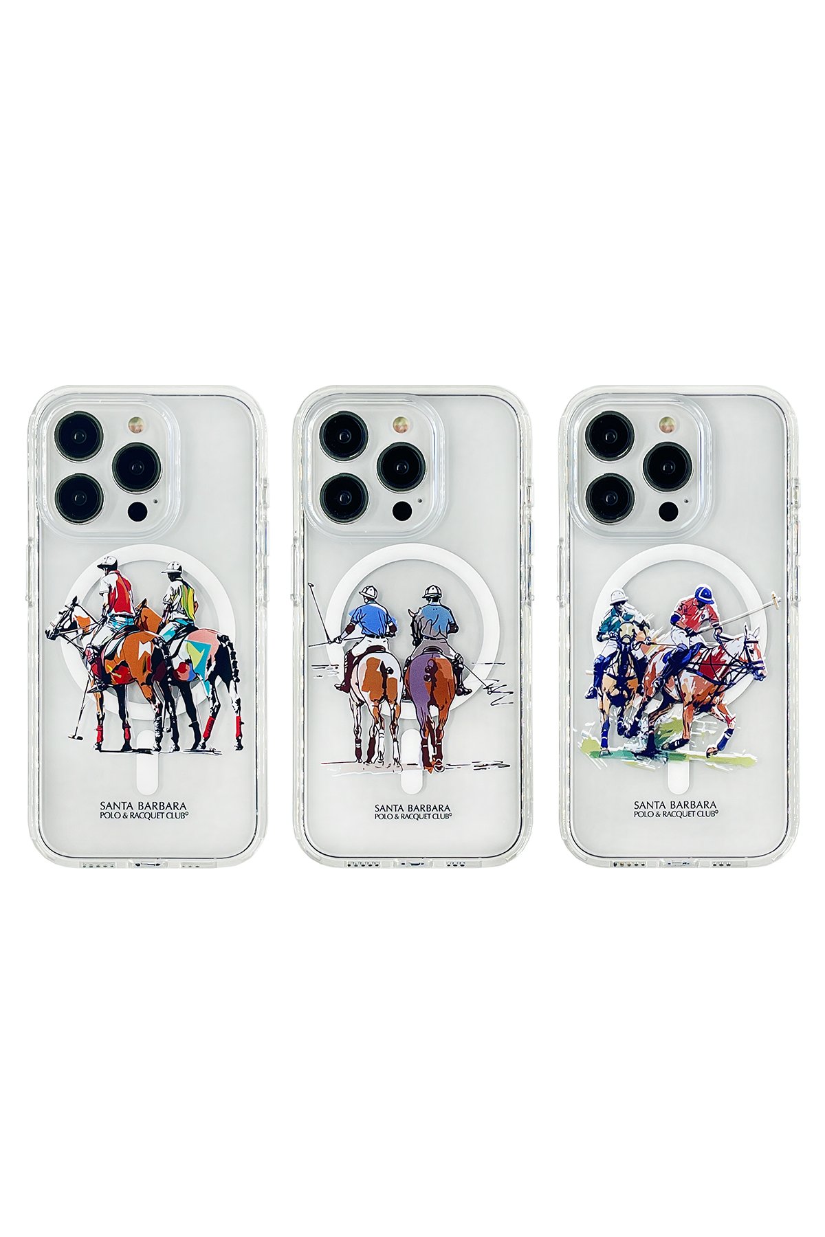 Santa Barbara Polo Racquet Club iPhone 15 Blaise Stand Kapak - Beyaz