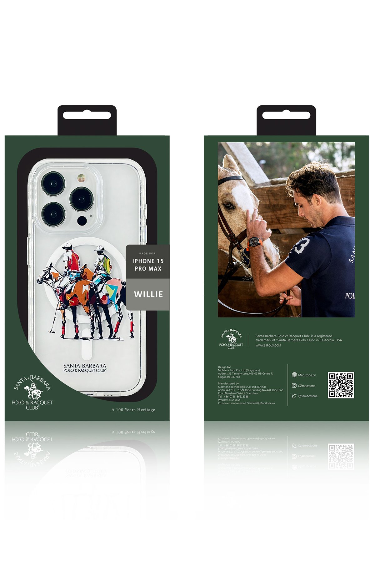 Santa Barbara Polo Racquet Club iPhone 15 Blaise Stand Kapak - Beyaz