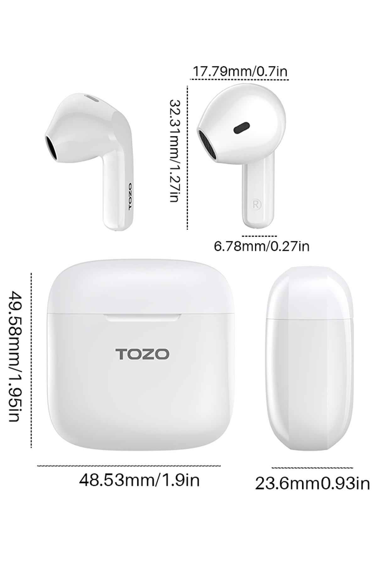 Tozo Anybuds Pro Aktif Gürültü Engelleyici Özellikli Bluetooth 5.3 Kablosuz TWS Airpods Kulaklık - Siyah