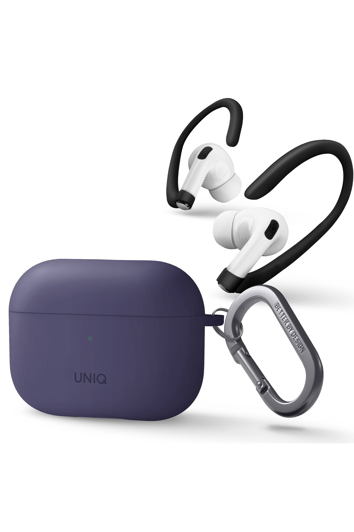 Uniq Airpods Pro 2 (2.nesil) Clyde Kilitli Kılıf - Gri