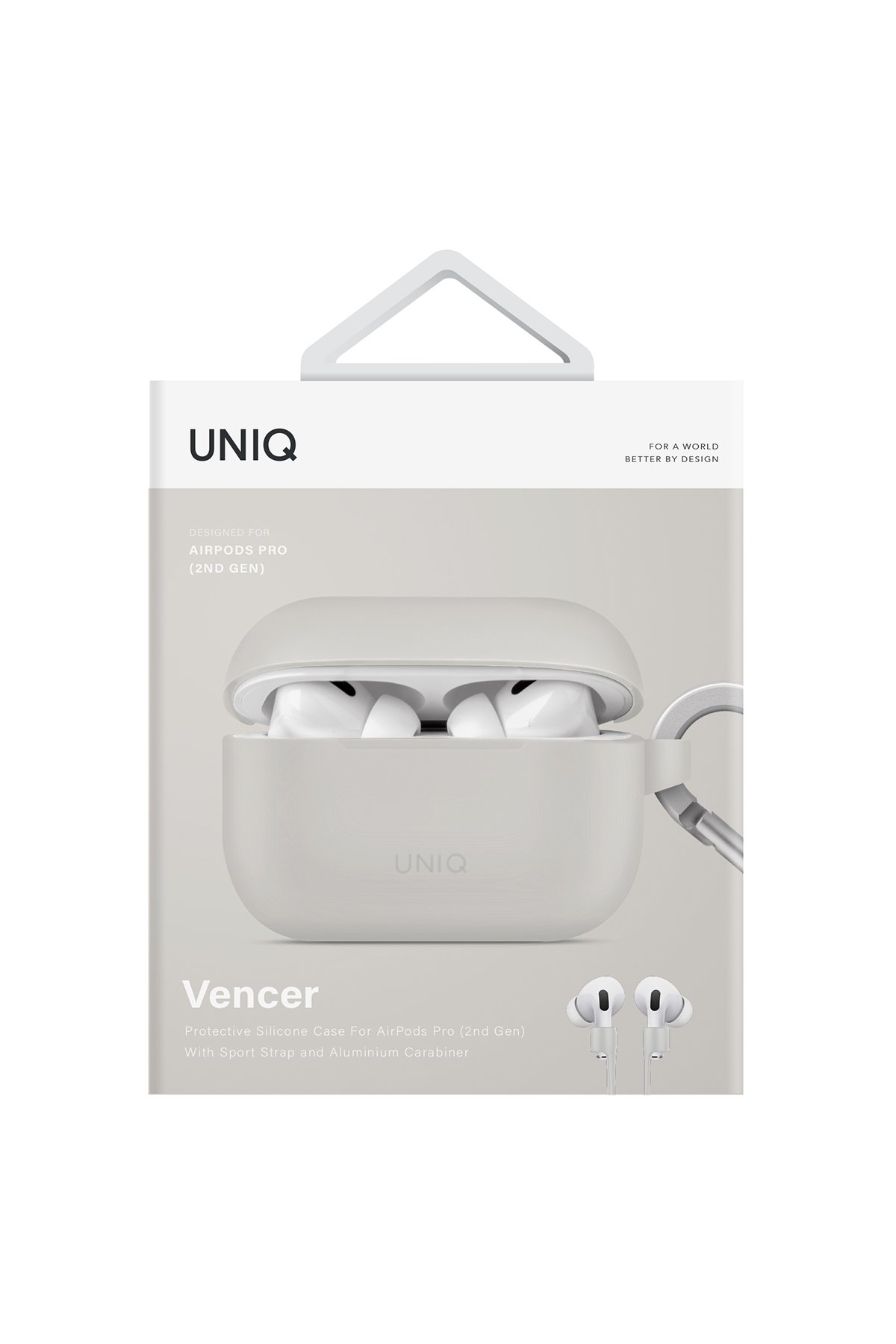 Uniq Airpods Pro 2 (2.nesil) Clyde Kilitli Kılıf - Gri