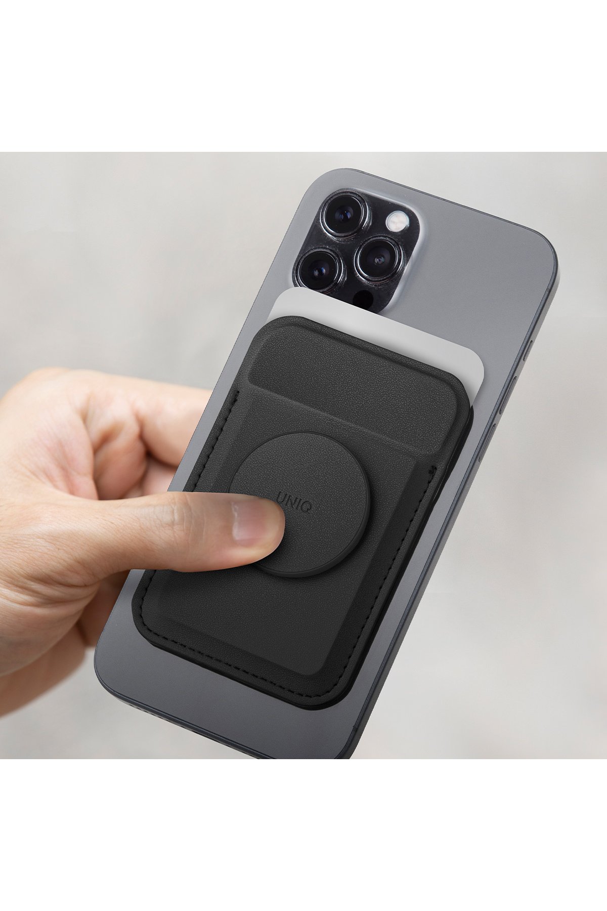 Uniq Lyft Manyetik Kartlıklı Standlı Holder - Siyah