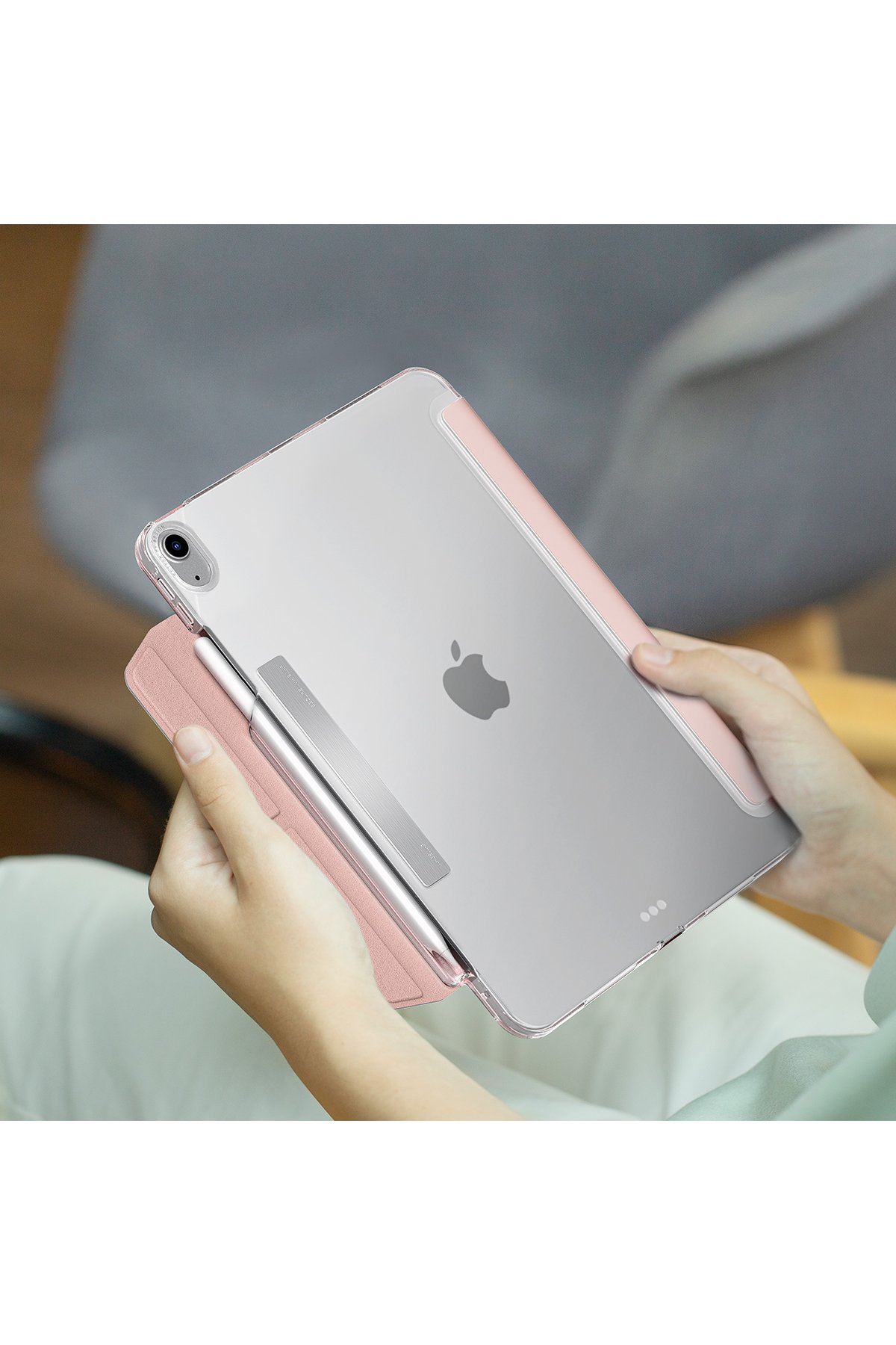 Uniq iPad Air 11 (2024) Moven Standlı Tablet Kapak - Pembe