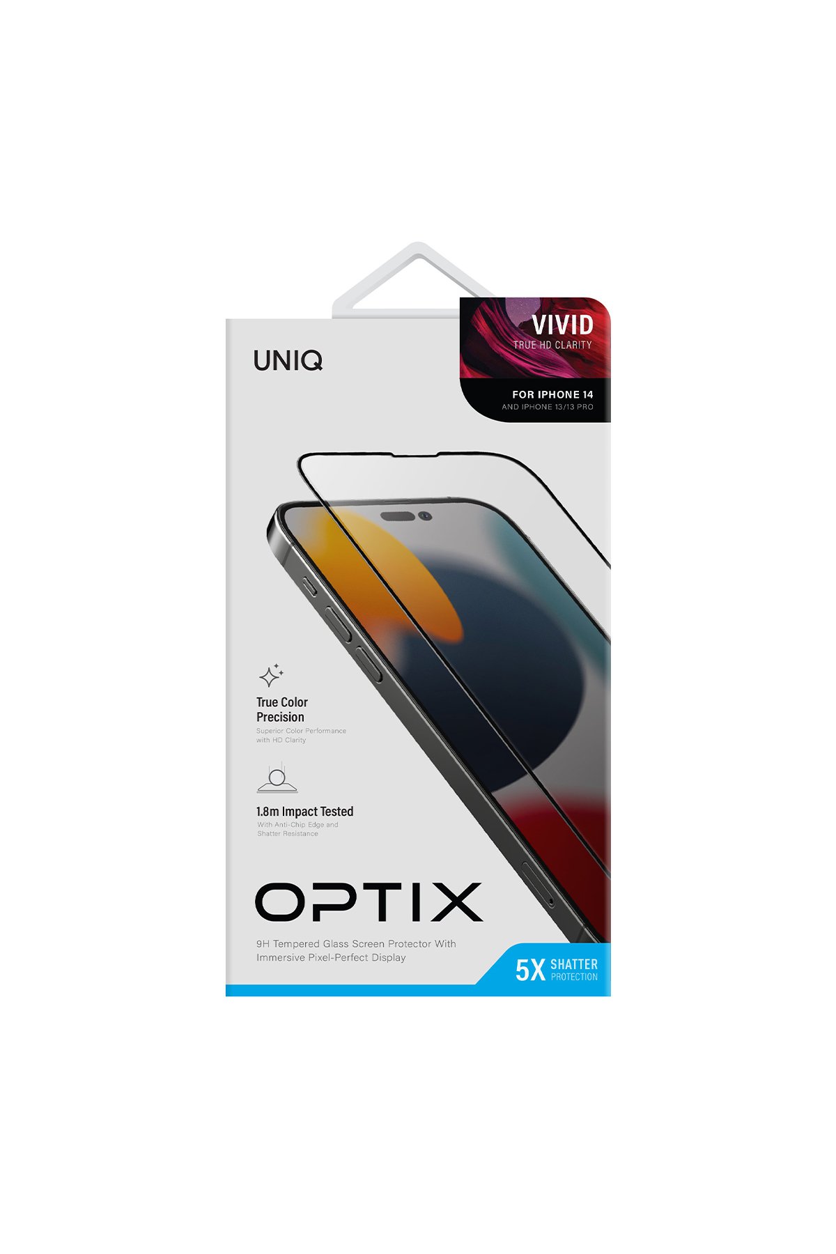 Uniq iPhone 14 Optix Vision Care Cam Ekran Koruyucu - Siyah