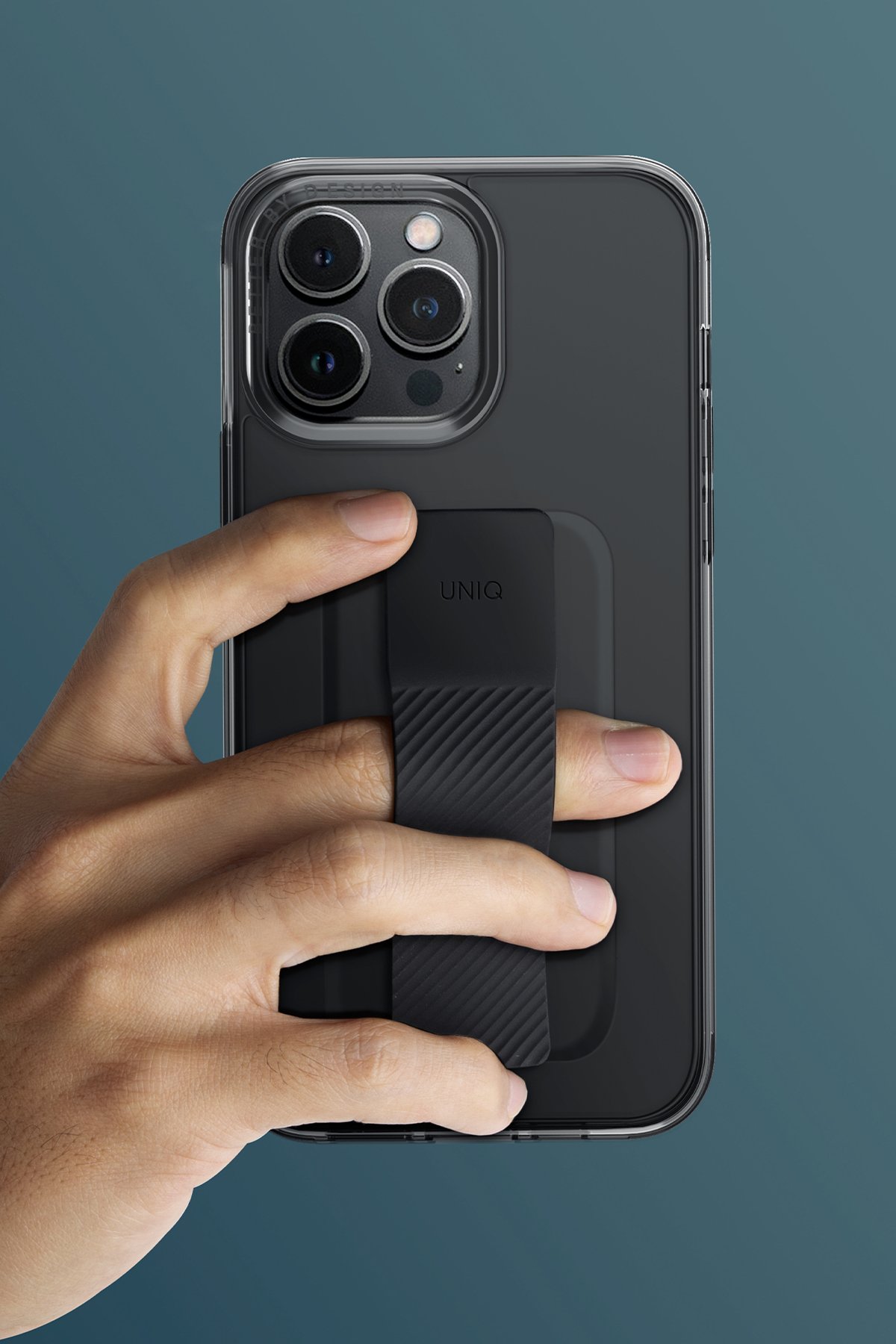 Uniq iPhone 15 Pro Max Heldro Mount Standlı Kapak - Lacivert