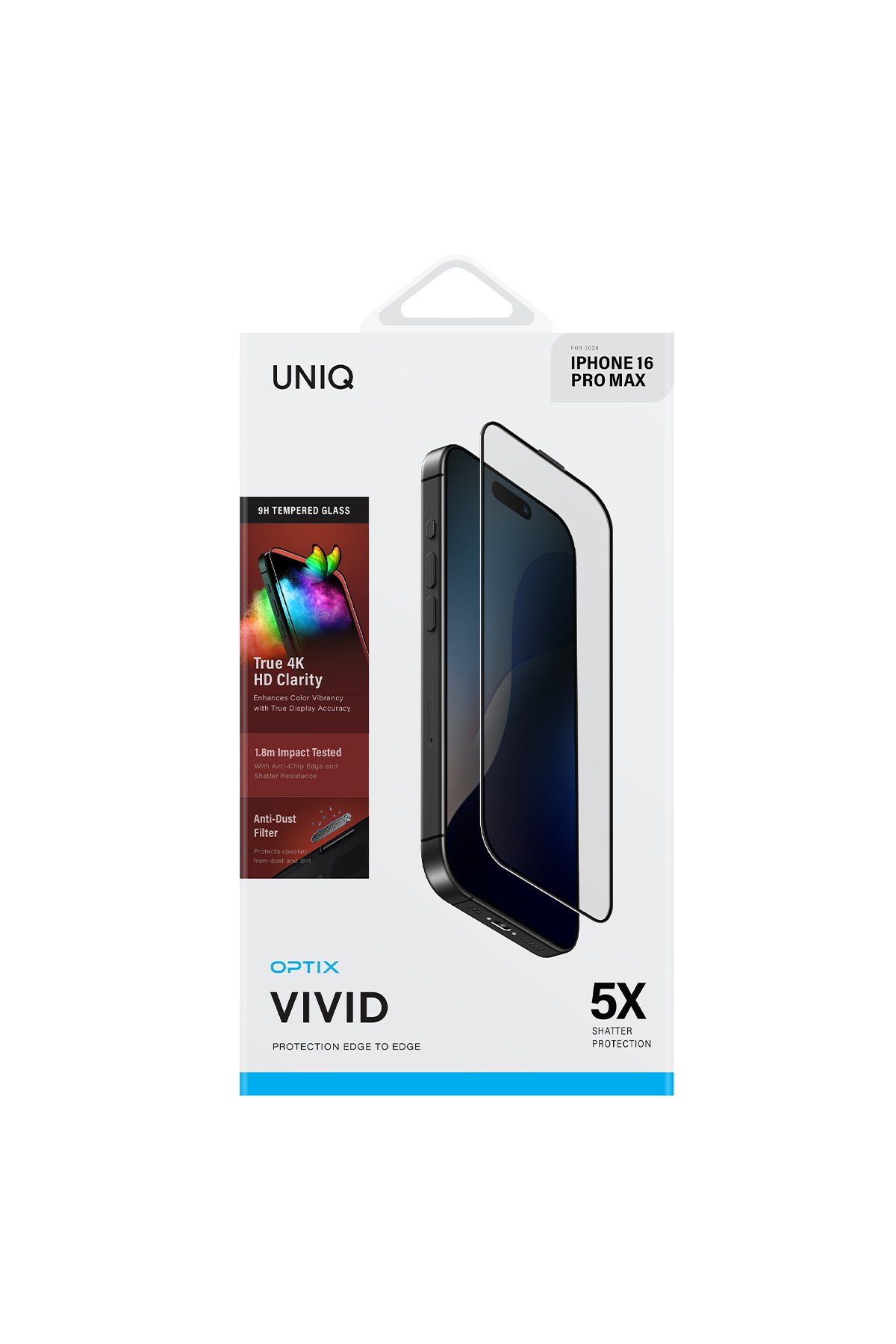 Uniq iPhone 16 Pro Optix Çelik Çerçeveli Sapphire Kamera Lens Koruyucu - Siyah