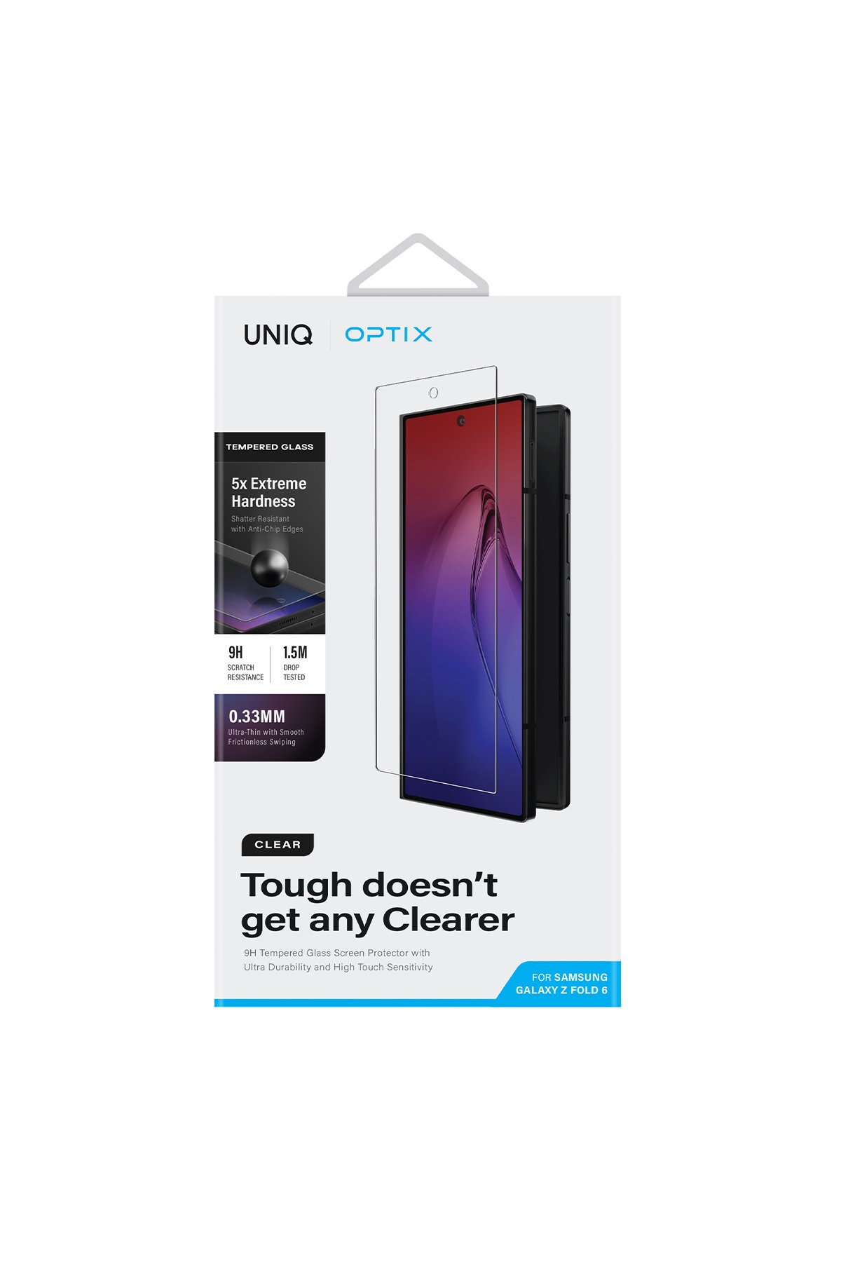 Uniq Samsung Galaxy Z Fold 6 Optix Hayalet Cam Ekran Koruyucu - Siyah