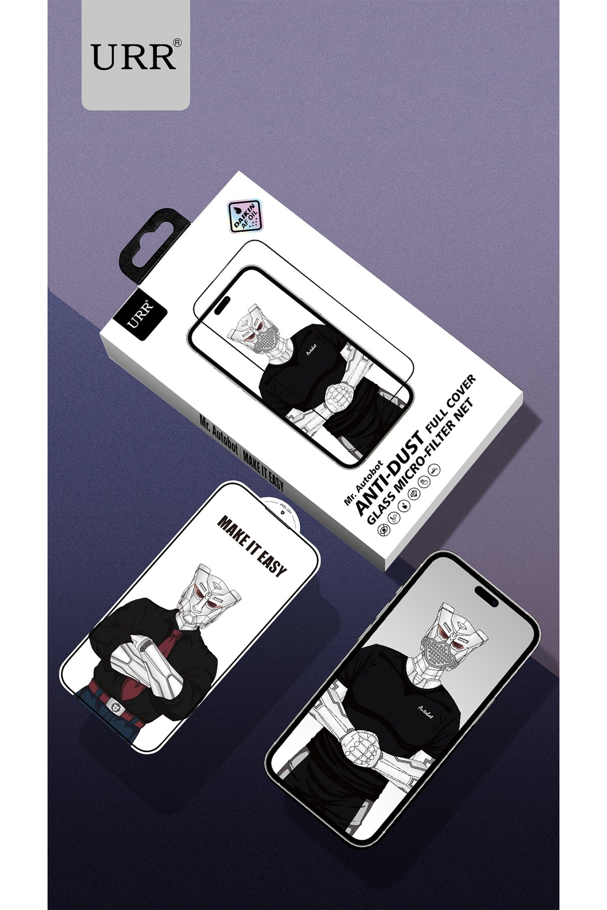 URR iPhone 13 Fan Series HD Privacy Antistatik Cam Ekran Koruyucu 10 Adet - Siyah