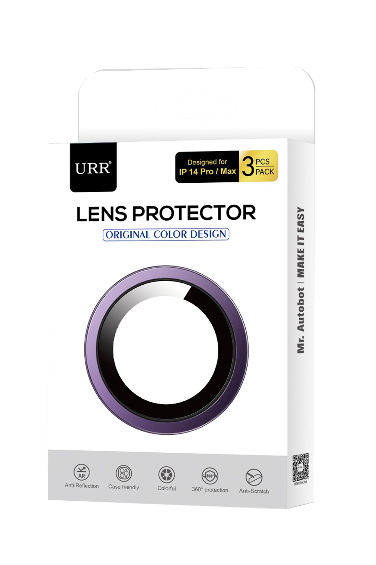 URR iPhone 14 Pro Titanium Alloy Kamera Lens Koruyucu - Gold