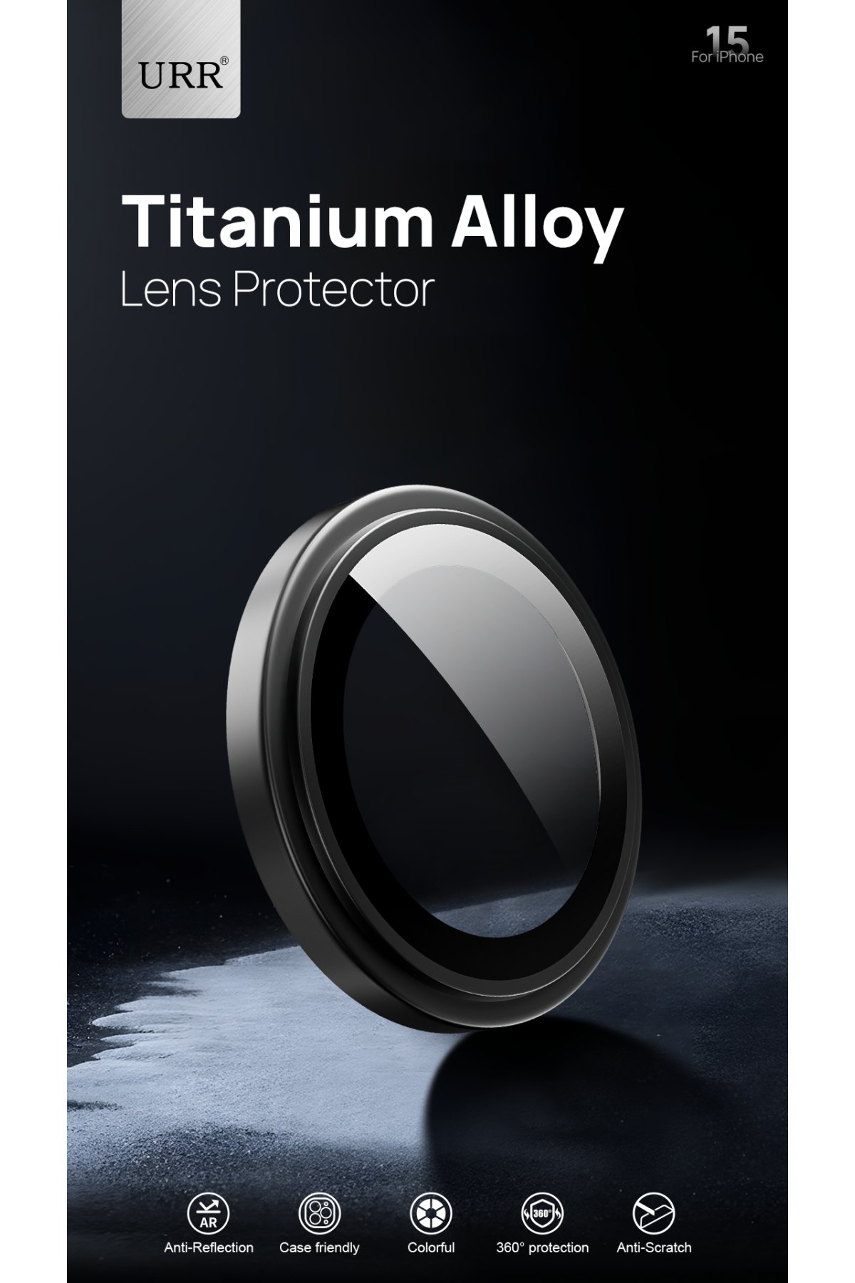 URR iPhone 14 Pro Titanium Alloy Kamera Lens Koruyucu - Gold