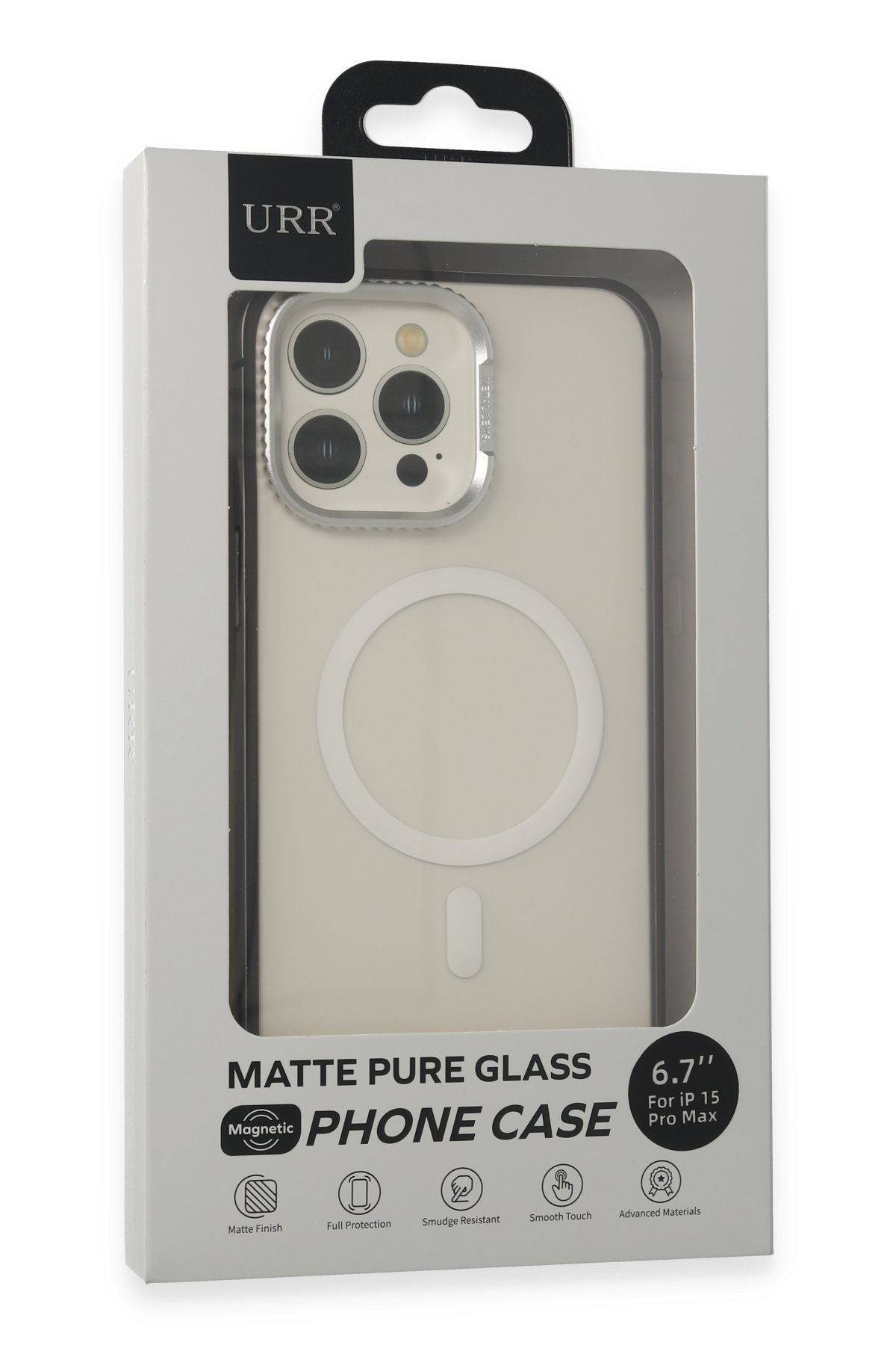 URR iPhone 15 Pro Max Sapphire PVDSS Kamera Lens Koruyucu - Natural Grey