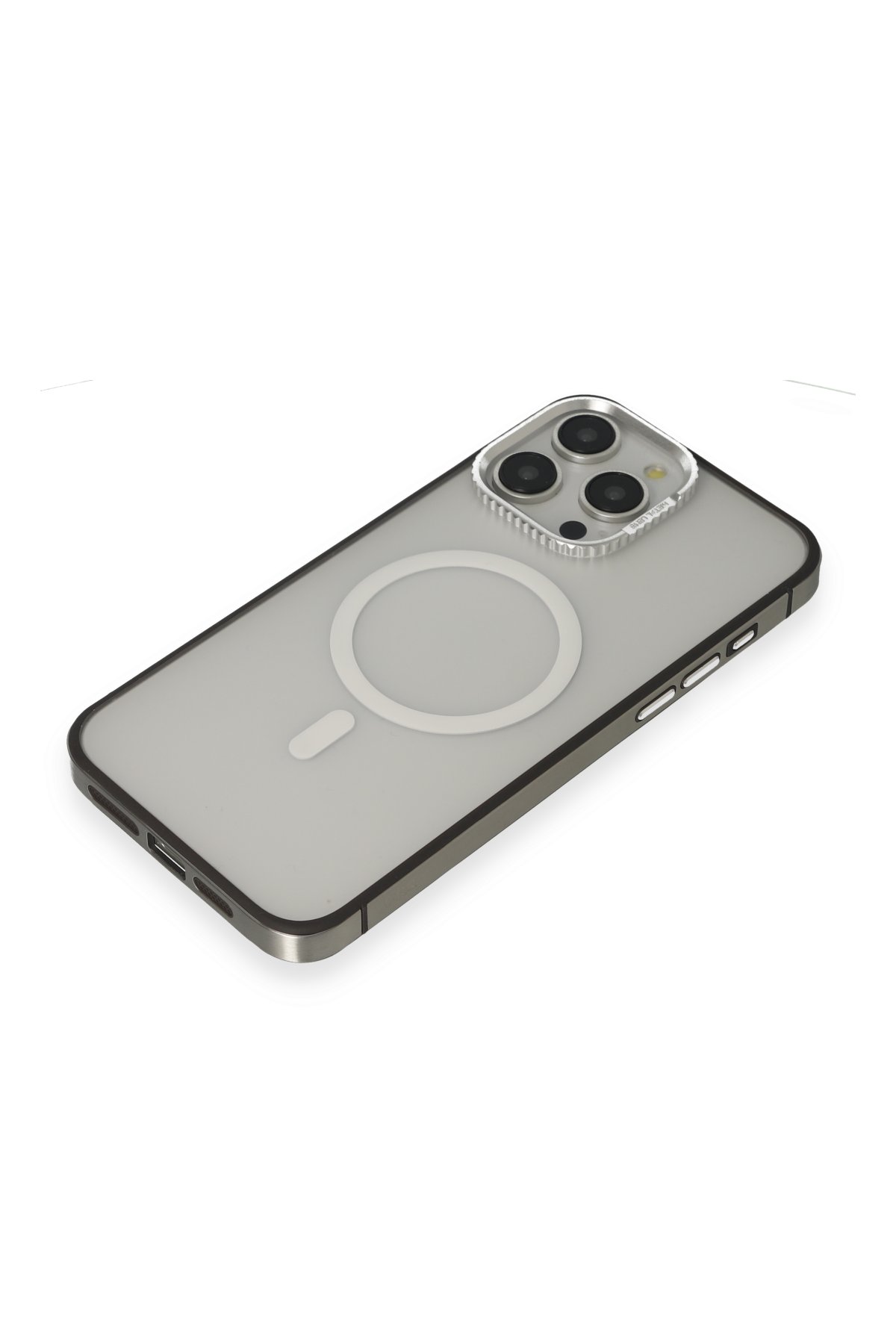 URR iPhone 15 Pro Rhomb Snakeskin AR Kamera Lens Koruyucu - Natural Grey